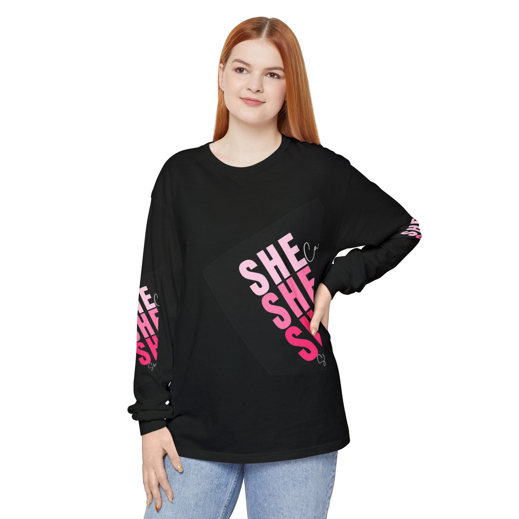 Women Garment-dyed Long Sleeve T-Shirt