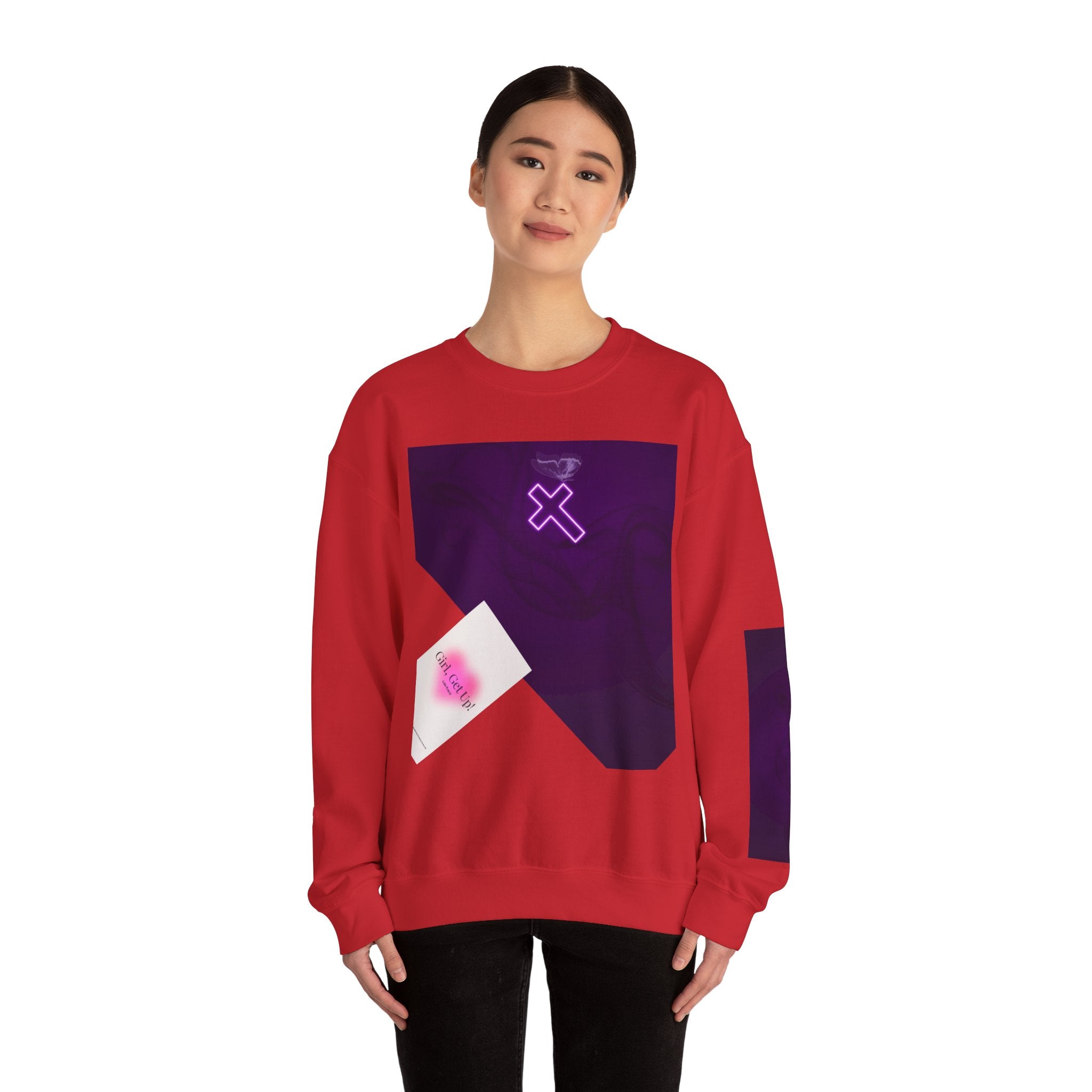 "Neon Cross" Faith Crewneck Sweatshirt — She Glows in the Dark |Tshirt for women