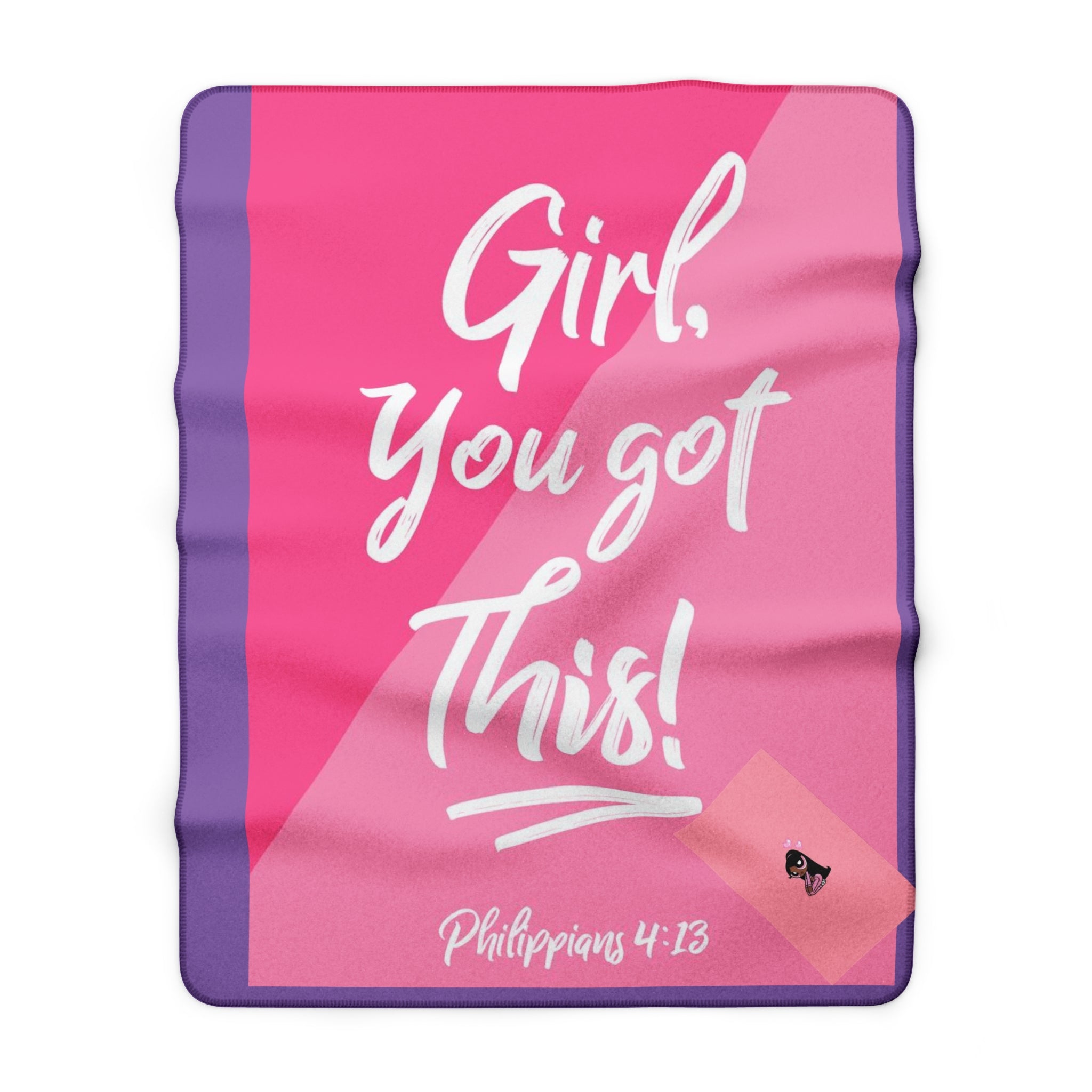 Sherpa Fleece Blanket | Girl You Got This Philippians 4:13 | Faith Based Gift