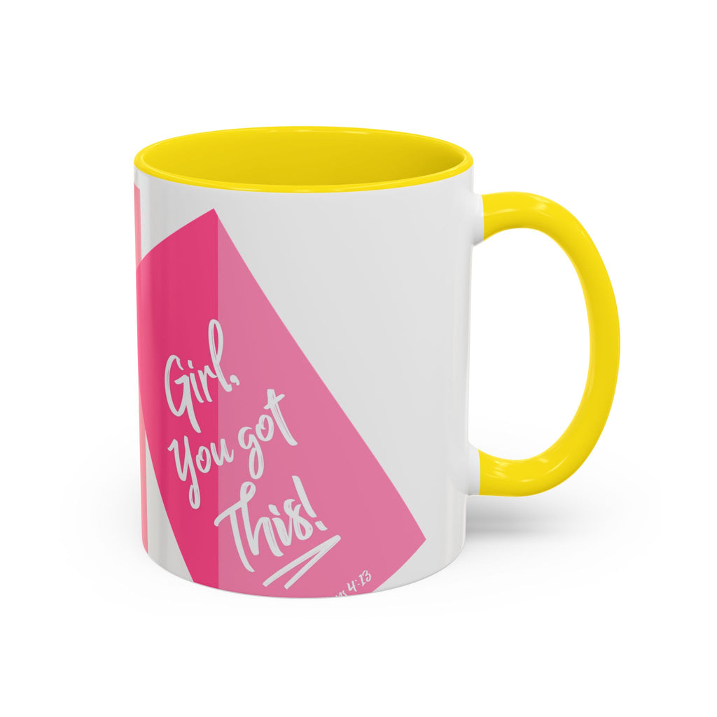 Color Accent Coffee Mug | 11oz & 15oz | Black Navy Pink | Dishwasher Safe