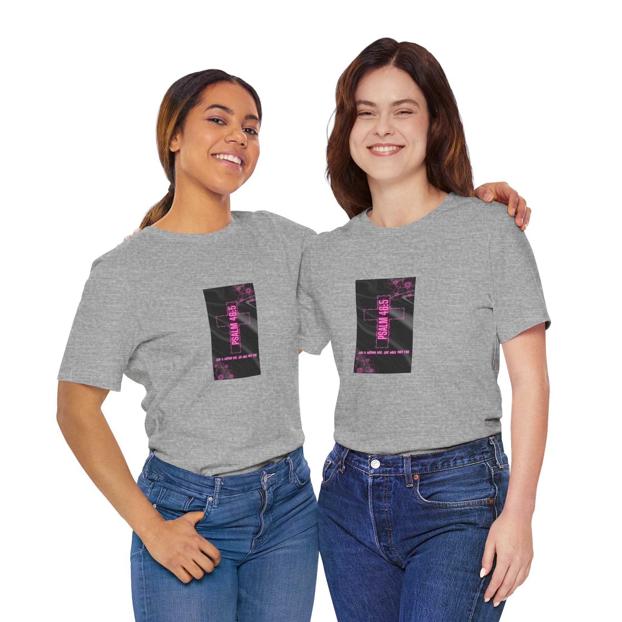 Women's Psalm 46:5 Tee — "God Is Within Her, She Will Not Fal