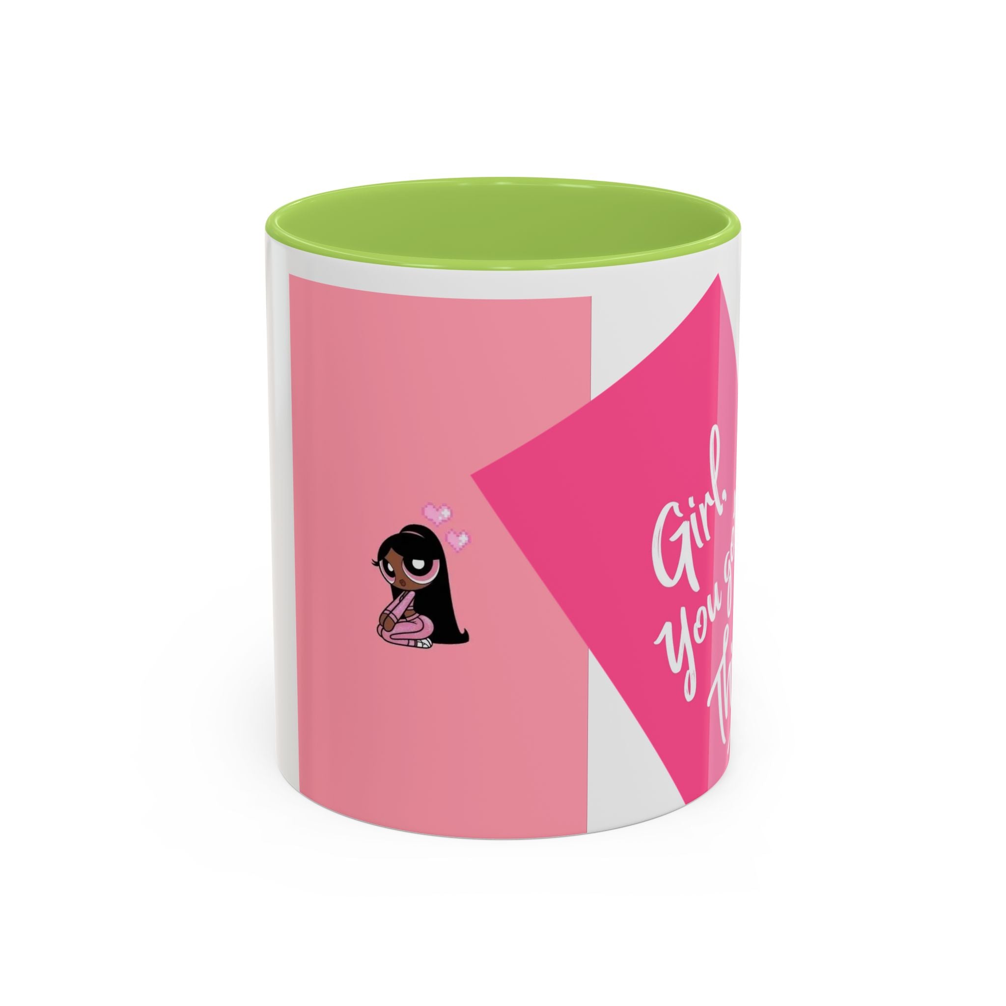 Color Accent Coffee Mug | 11oz & 15oz | Black Navy Pink | Dishwasher Safe