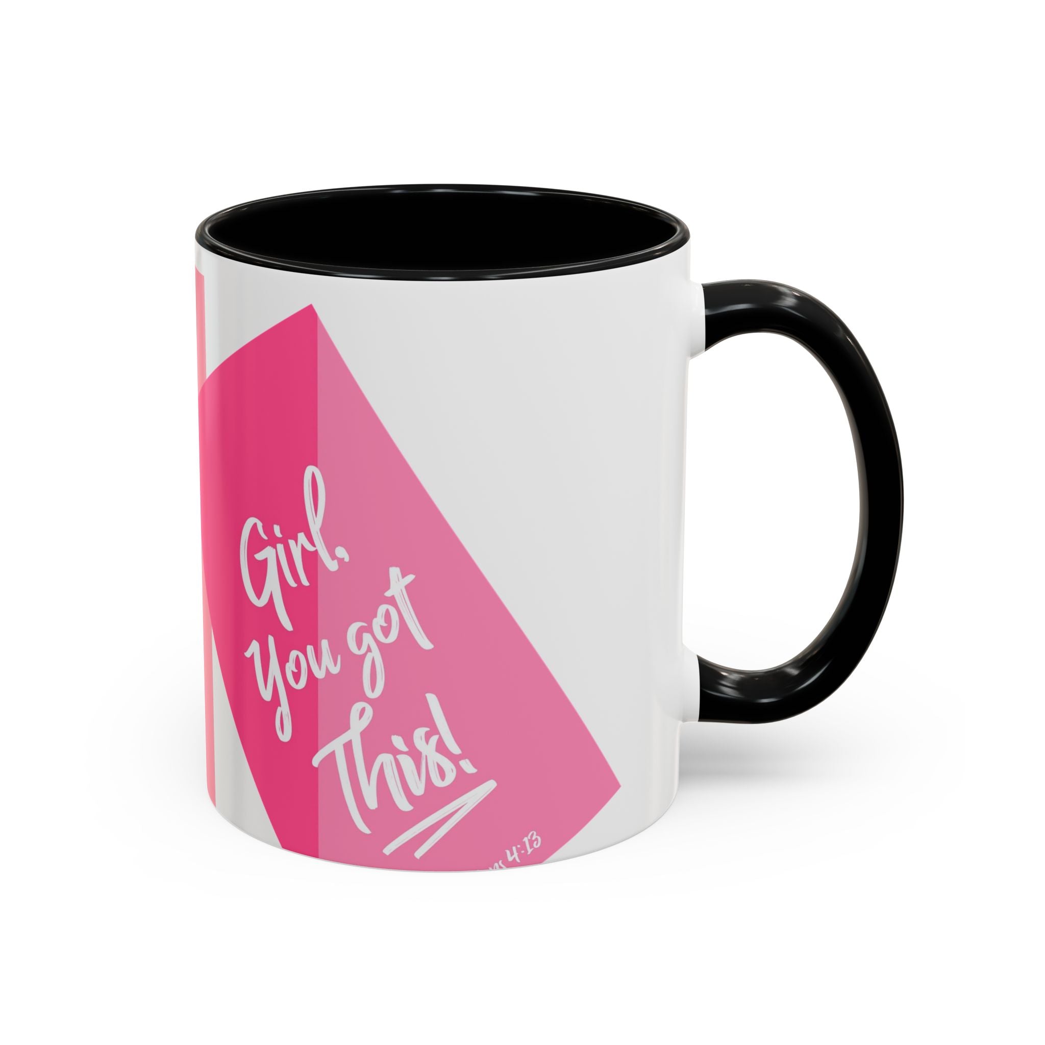Color Accent Coffee Mug | 11oz & 15oz | Black Navy Pink | Dishwasher Safe