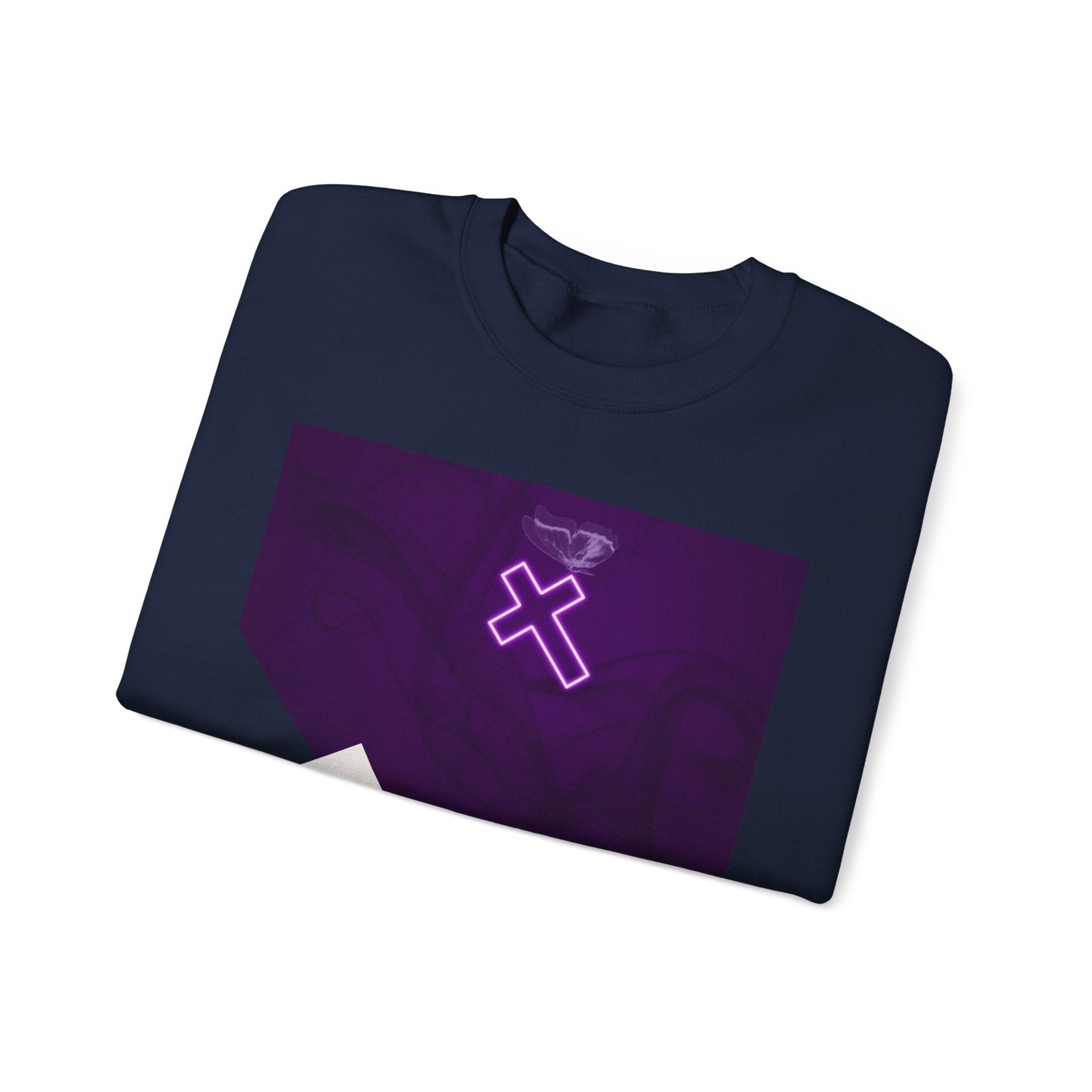 "Neon Cross" Faith Crewneck Sweatshirt — She Glows in the Dark |Tshirt for women