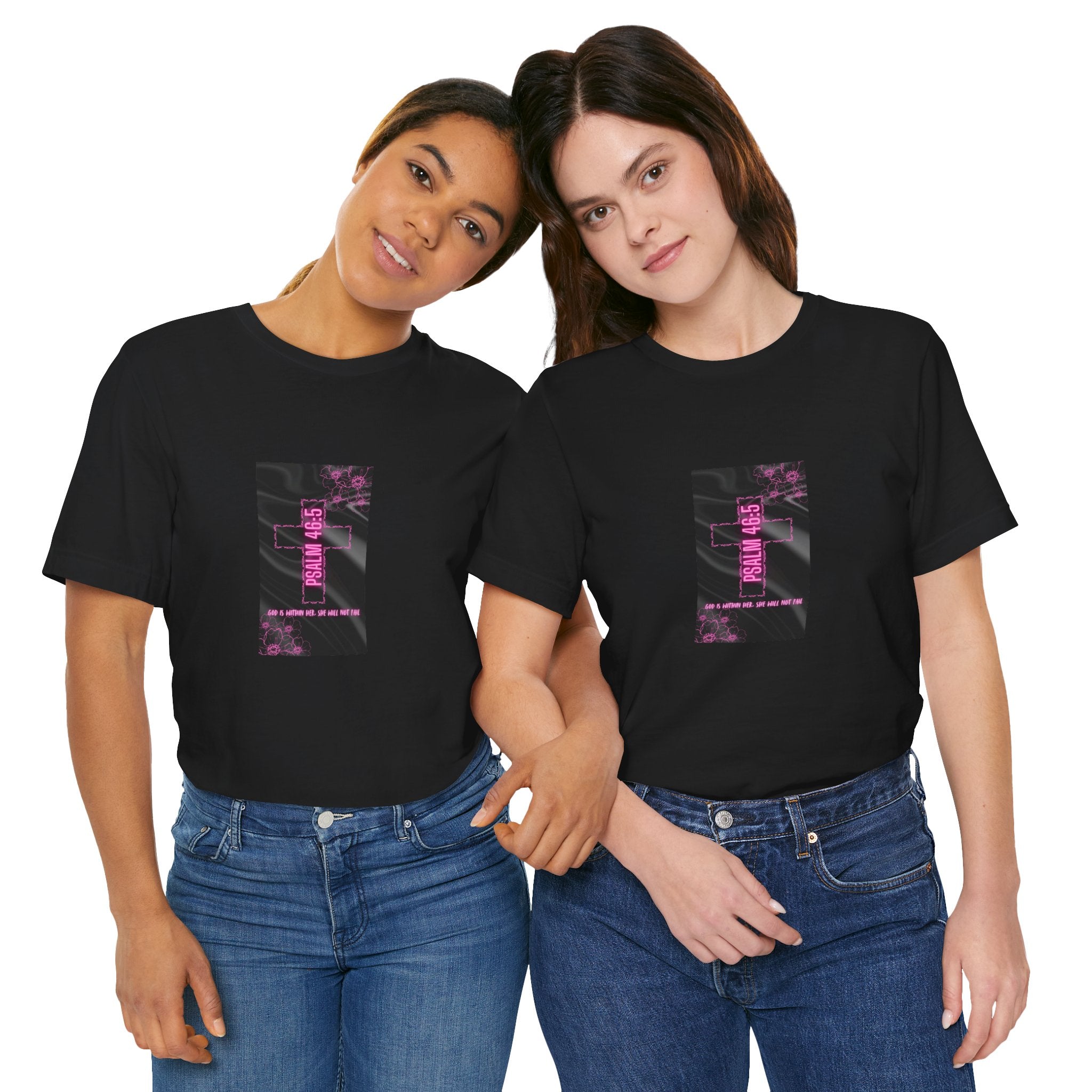 Women's Psalm 46:5 Tee — "God Is Within Her, She Will Not Fal