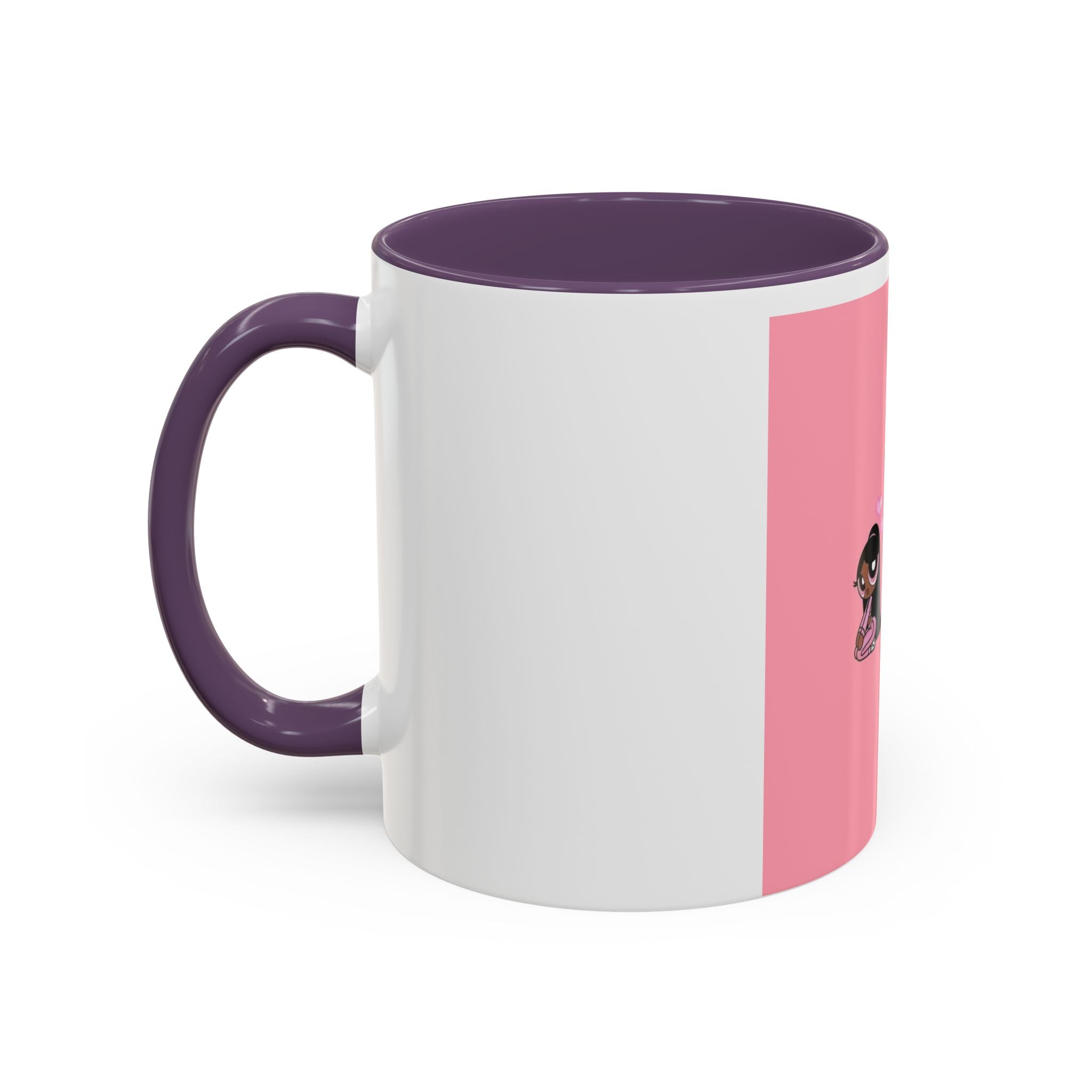 Color Accent Coffee Mug | 11oz & 15oz | Black Navy Pink | Dishwasher Safe