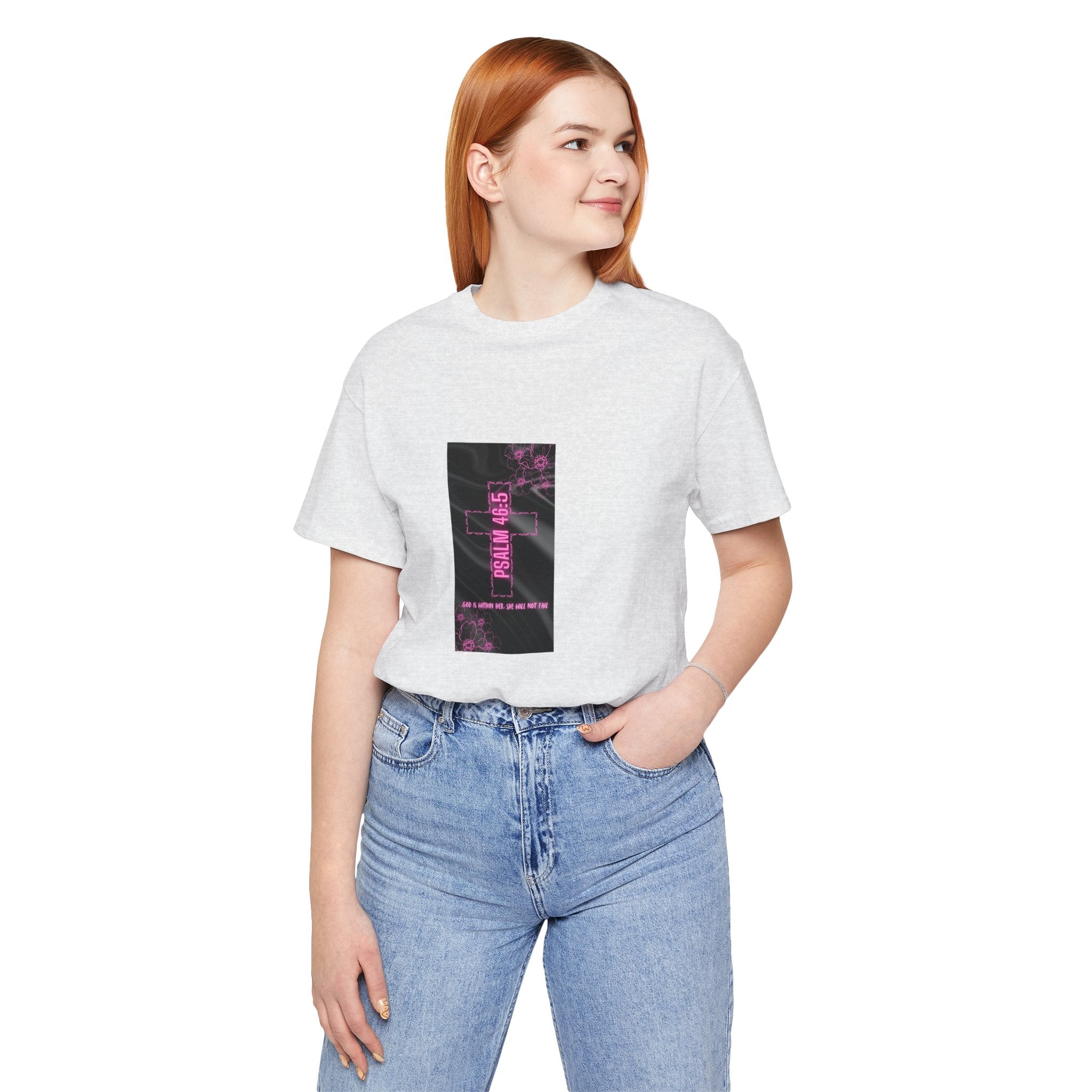 Women's Psalm 46:5 Tee — "God Is Within Her, She Will Not Fal