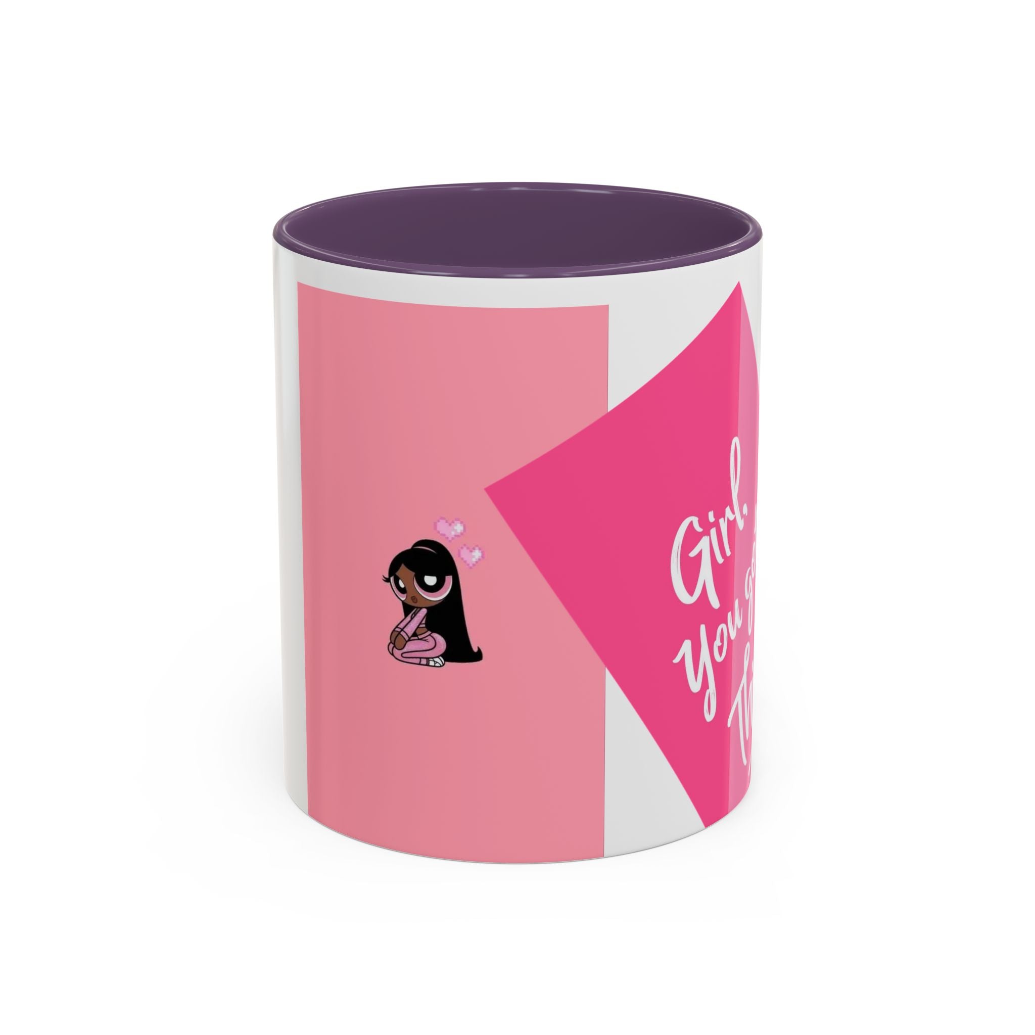 Color Accent Coffee Mug | 11oz & 15oz | Black Navy Pink | Dishwasher Safe