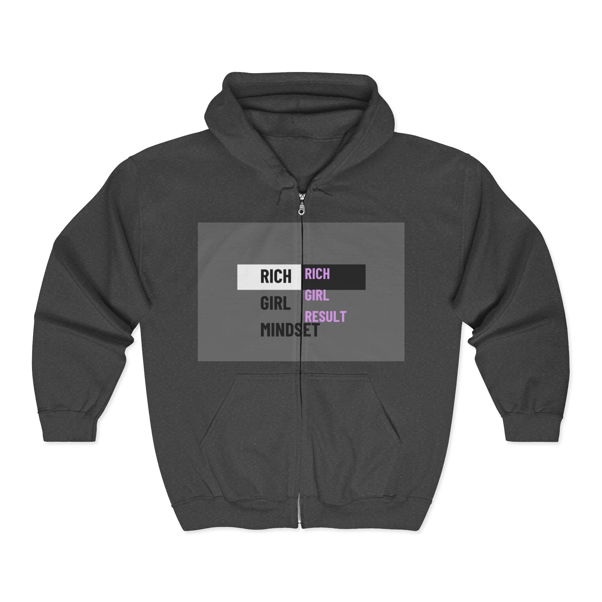 Women Heavy Blend™ Full Zip Hooded Sweatshirt |"Rich Girl Mindset" hoodie |Hoodies with Zip for women