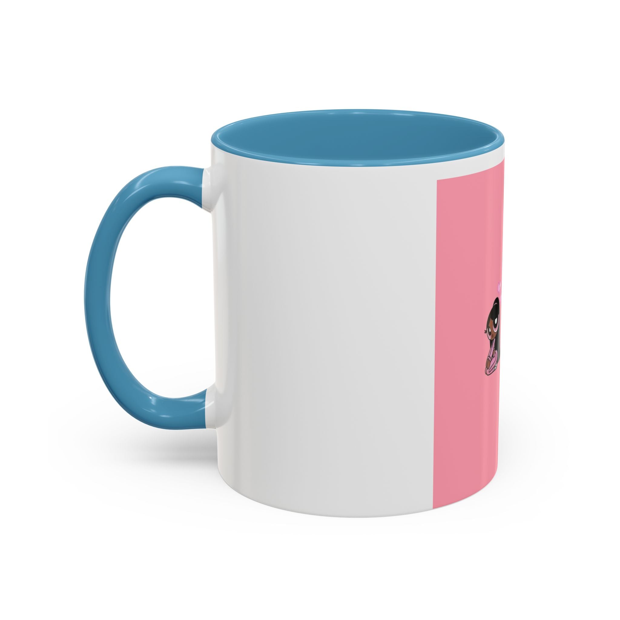 Color Accent Coffee Mug | 11oz & 15oz | Black Navy Pink | Dishwasher Safe