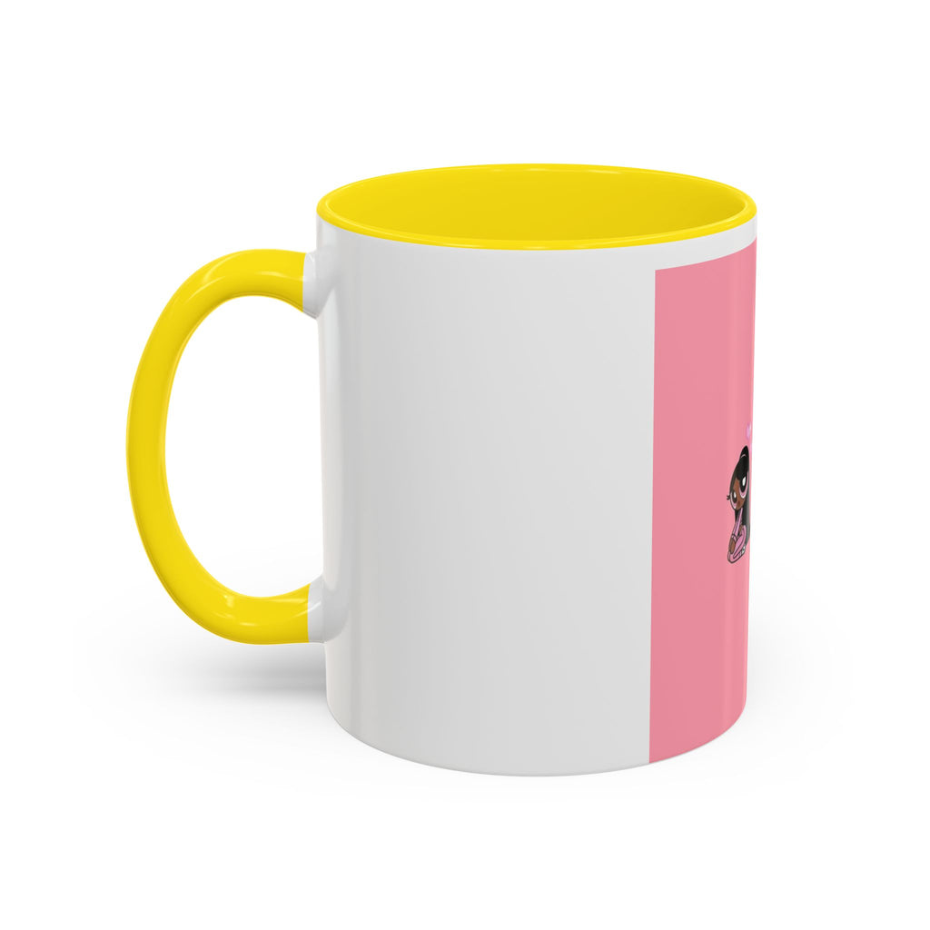 Color Accent Coffee Mug | 11oz & 15oz | Black Navy Pink | Dishwasher Safe