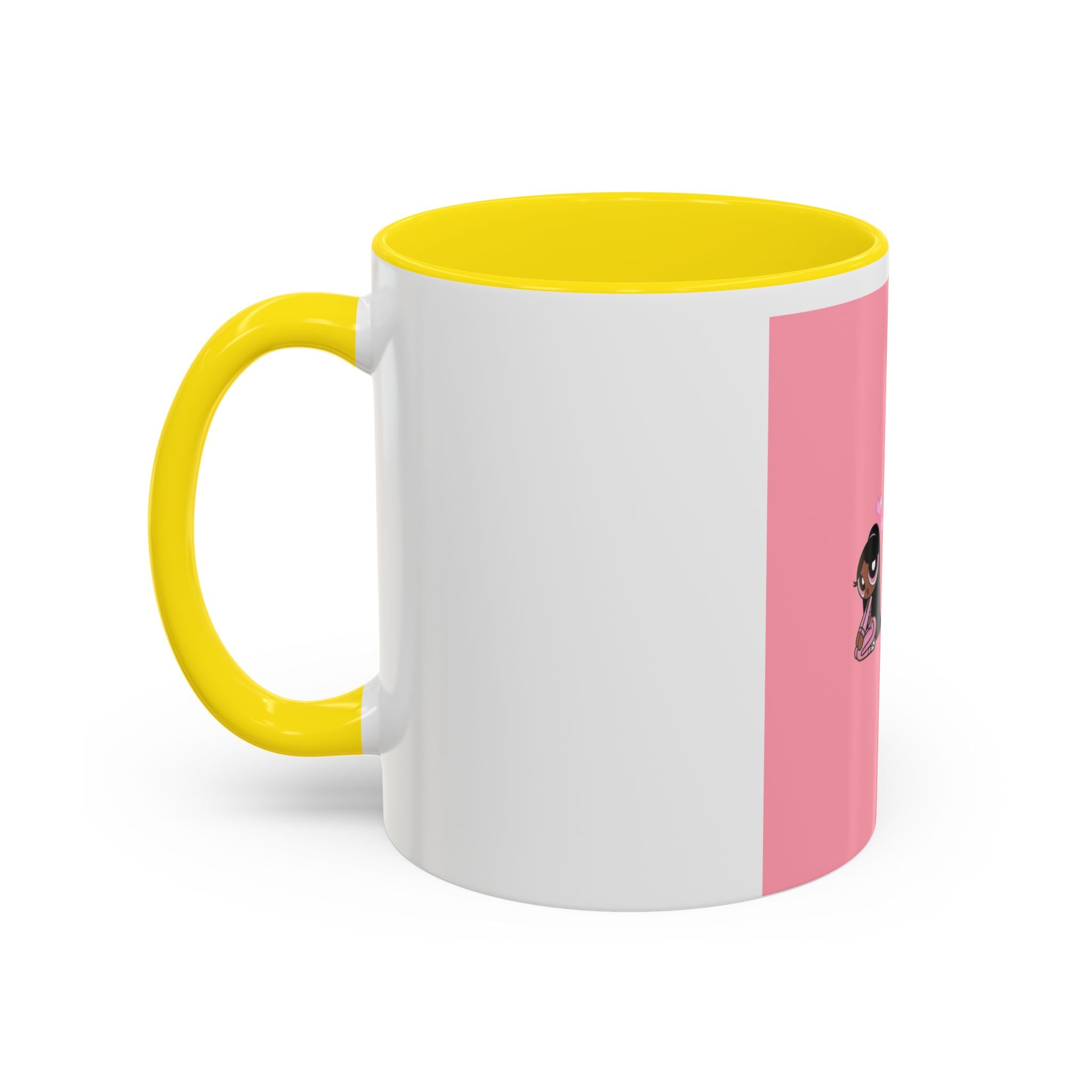 Color Accent Coffee Mug | 11oz & 15oz | Black Navy Pink | Dishwasher Safe