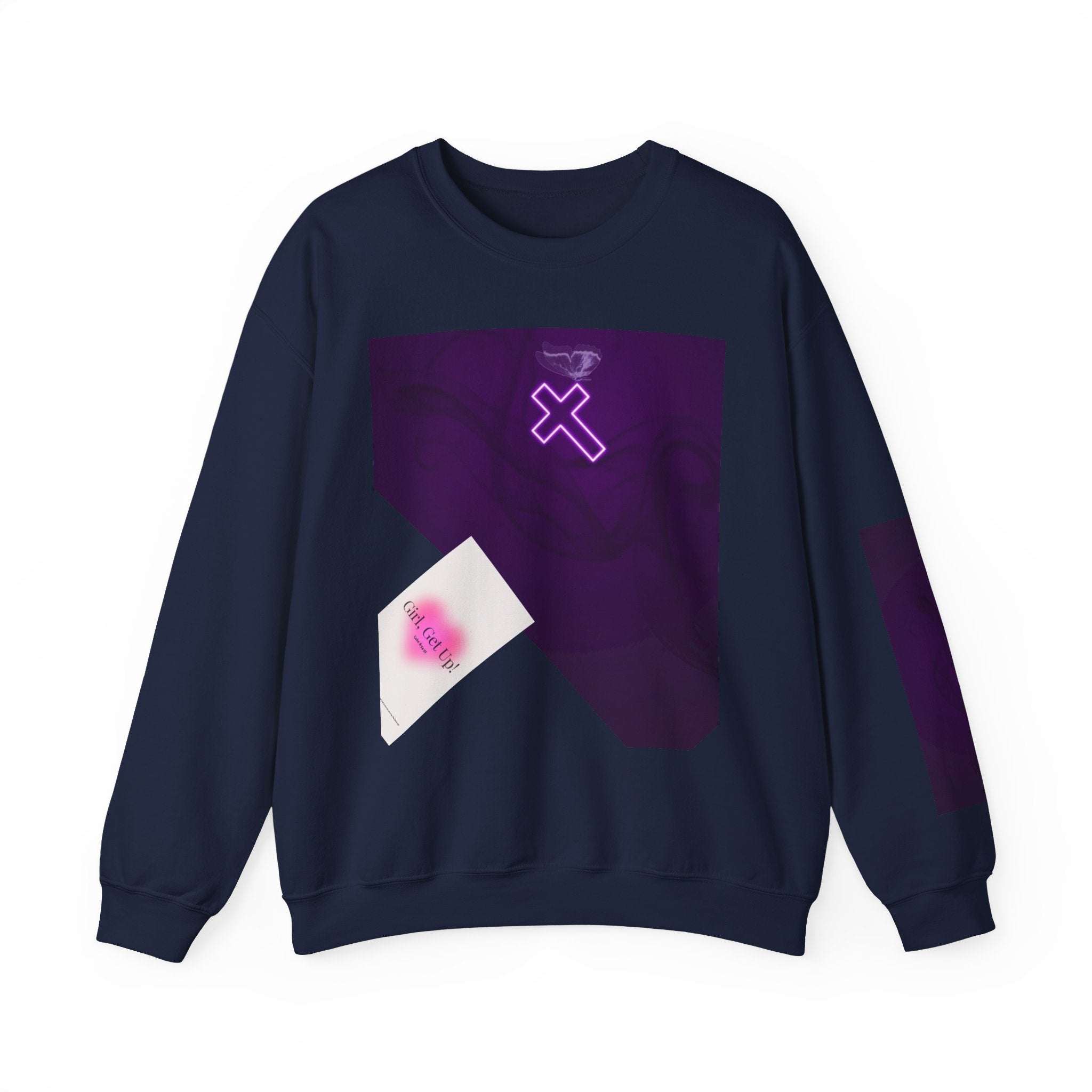 "Neon Cross" Faith Crewneck Sweatshirt — She Glows in the Dark |Tshirt for women