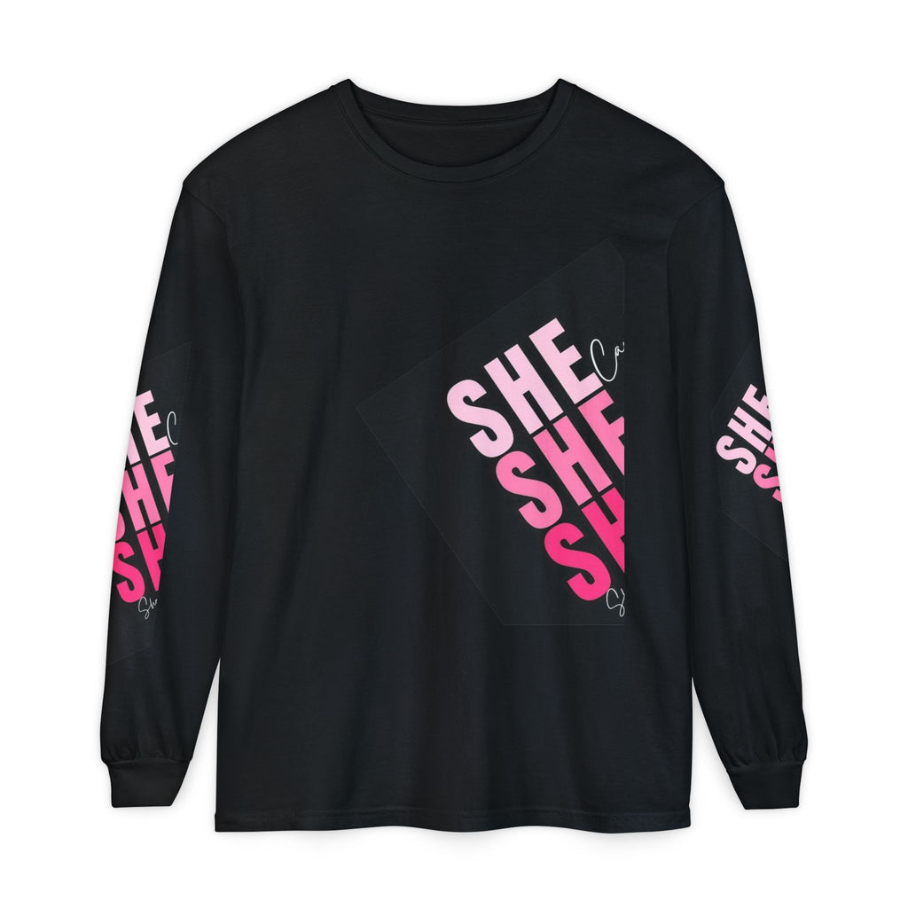 Women Garment-dyed Long Sleeve T-Shirt