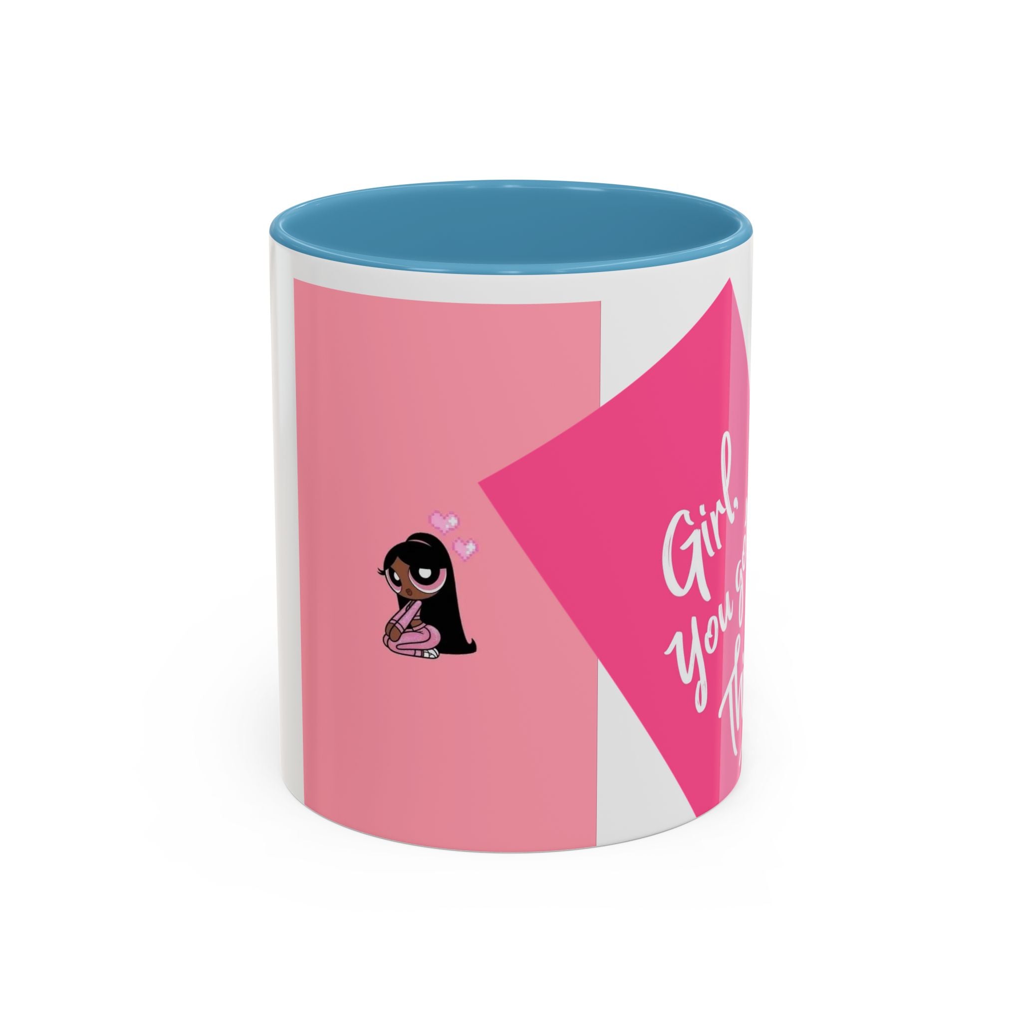 Color Accent Coffee Mug | 11oz & 15oz | Black Navy Pink | Dishwasher Safe