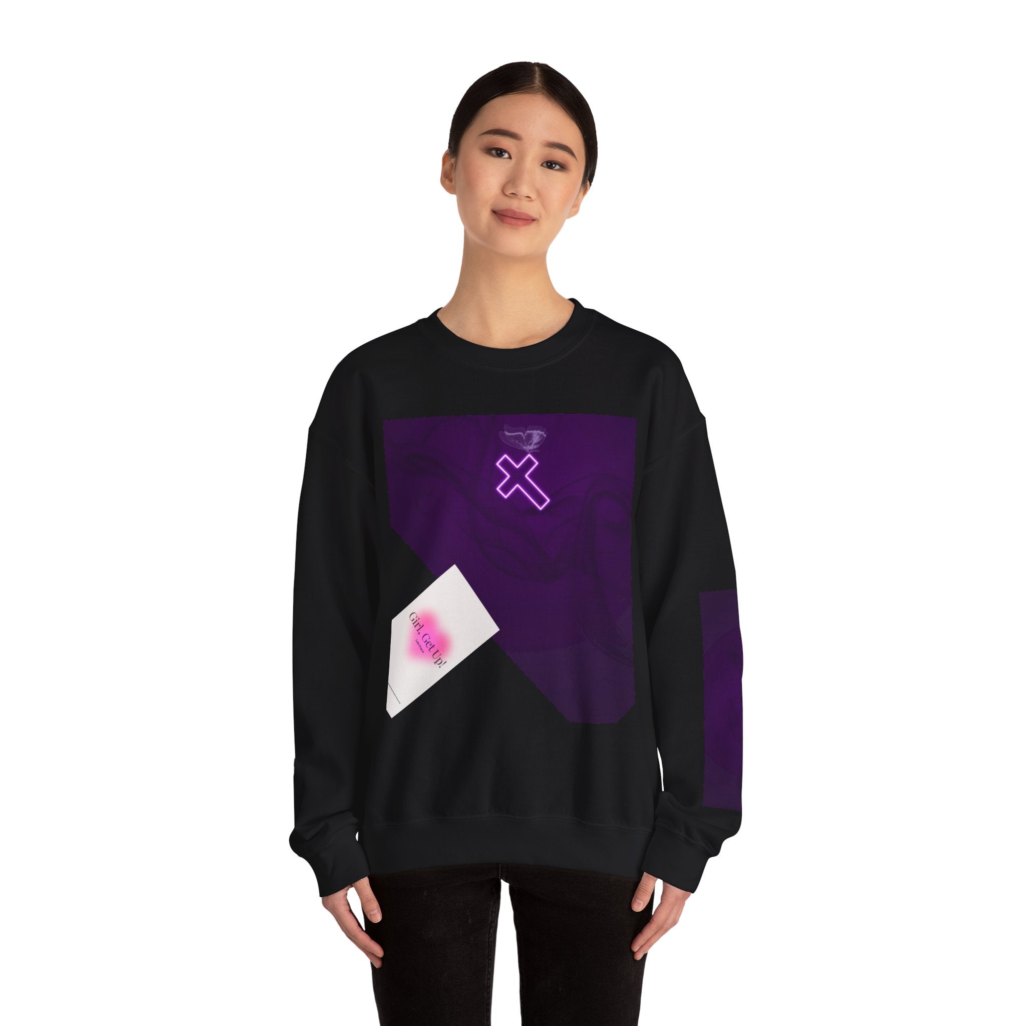 "Neon Cross" Faith Crewneck Sweatshirt — She Glows in the Dark |Tshirt for women