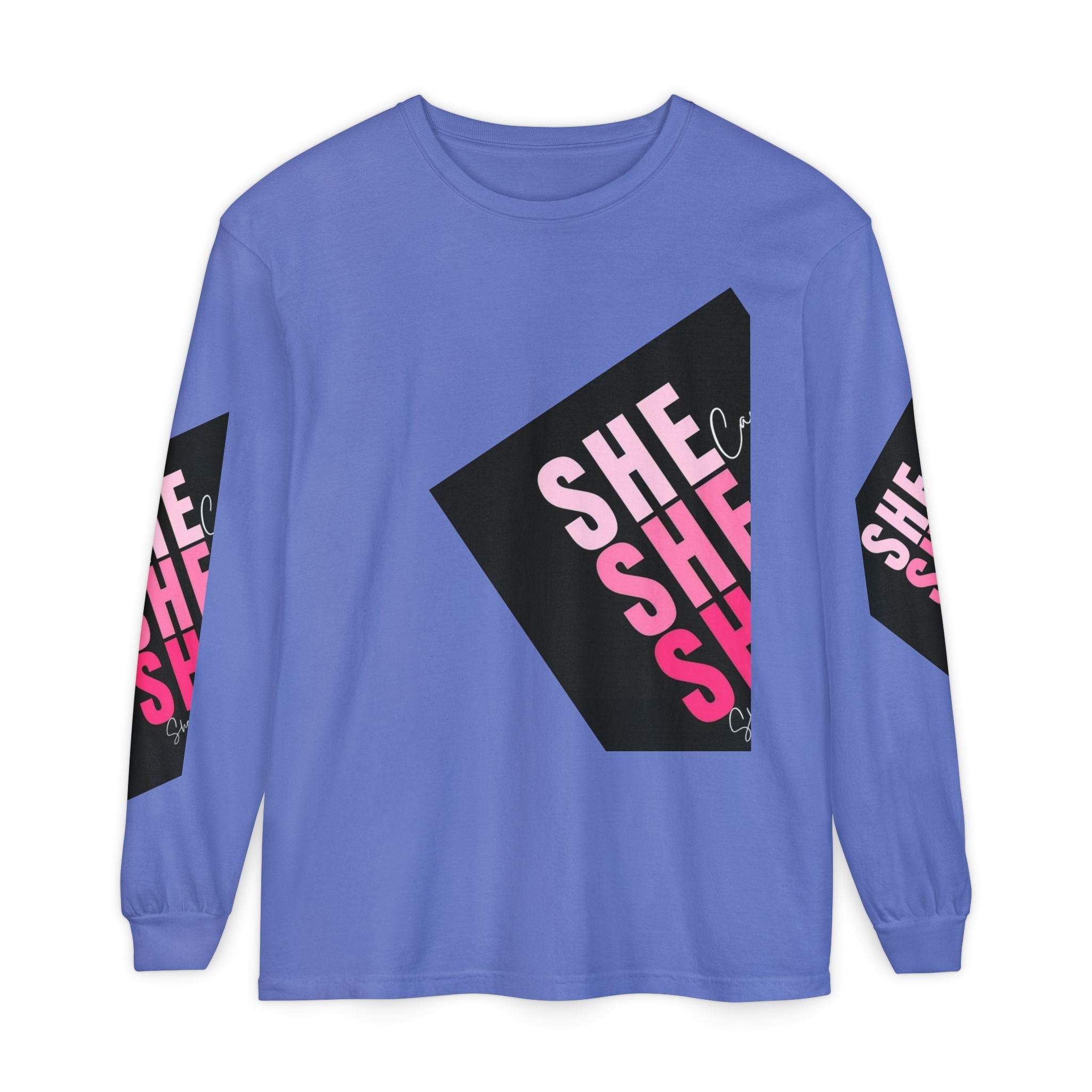 Women Garment-dyed Long Sleeve T-Shirt