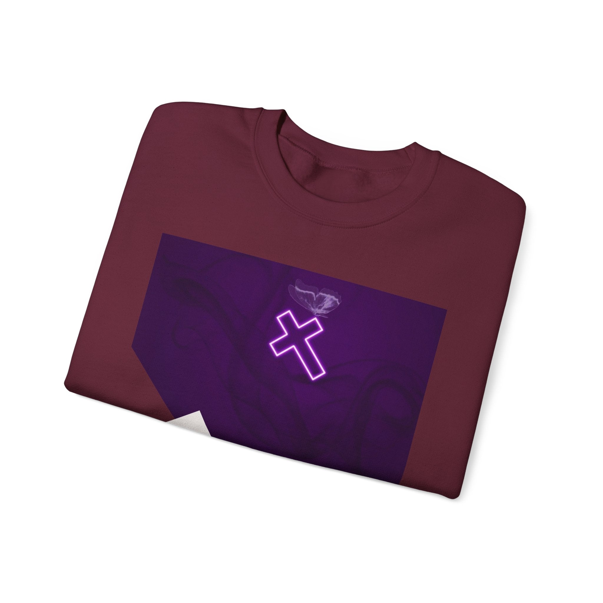 "Neon Cross" Faith Crewneck Sweatshirt — She Glows in the Dark |Tshirt for women