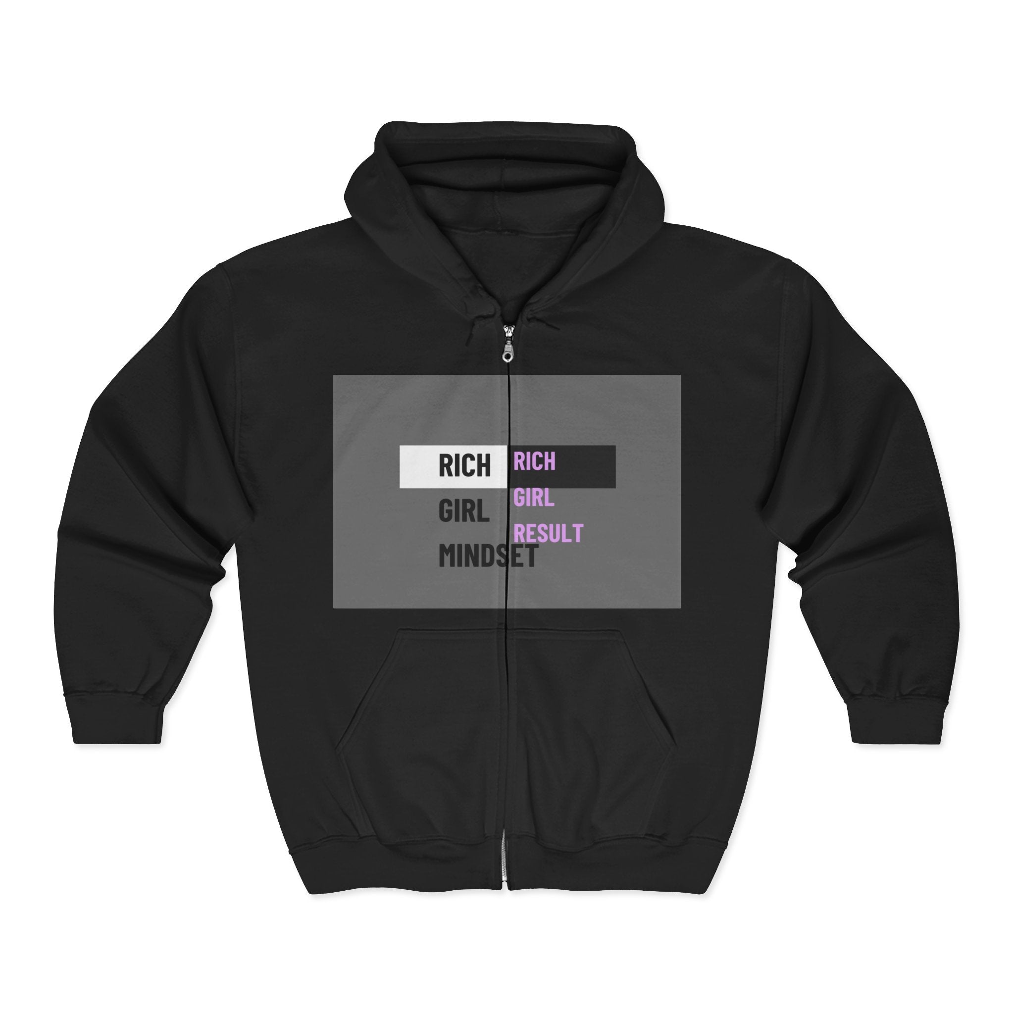 Women Heavy Blend™ Full Zip Hooded Sweatshirt |"Rich Girl Mindset" hoodie |Hoodies with Zip for women