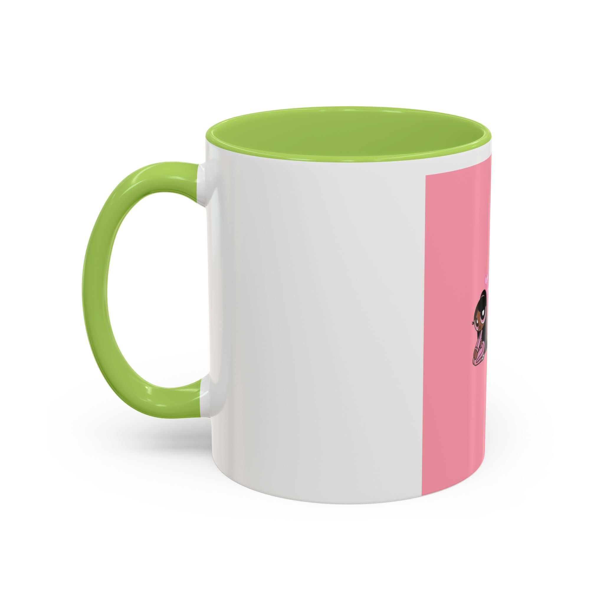 Color Accent Coffee Mug | 11oz & 15oz | Black Navy Pink | Dishwasher Safe