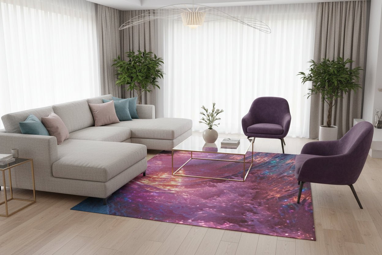 Ocean Room set- Area rug, cotton bed set and blanket