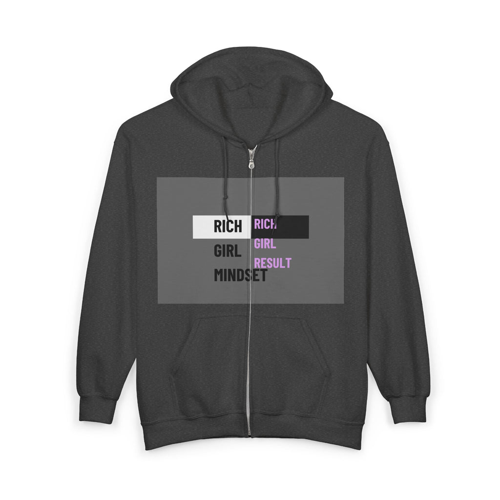 Women Heavy Blend™ Full Zip Hooded Sweatshirt |"Rich Girl Mindset" hoodie |Hoodies with Zip for women