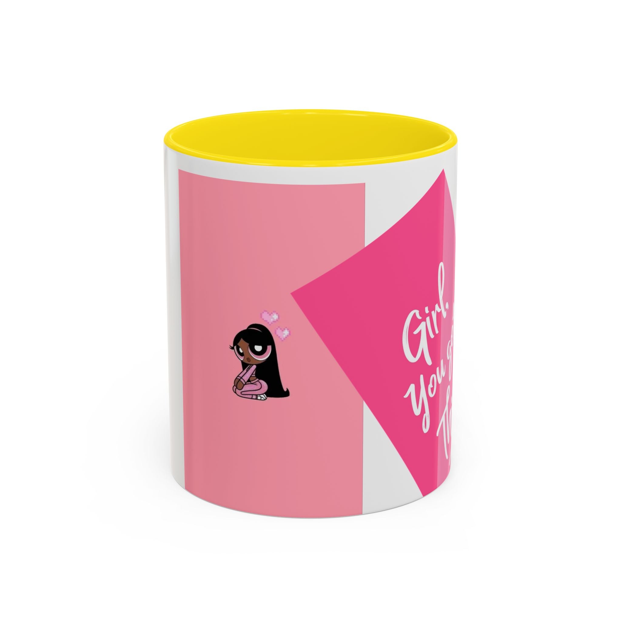 Color Accent Coffee Mug | 11oz & 15oz | Black Navy Pink | Dishwasher Safe