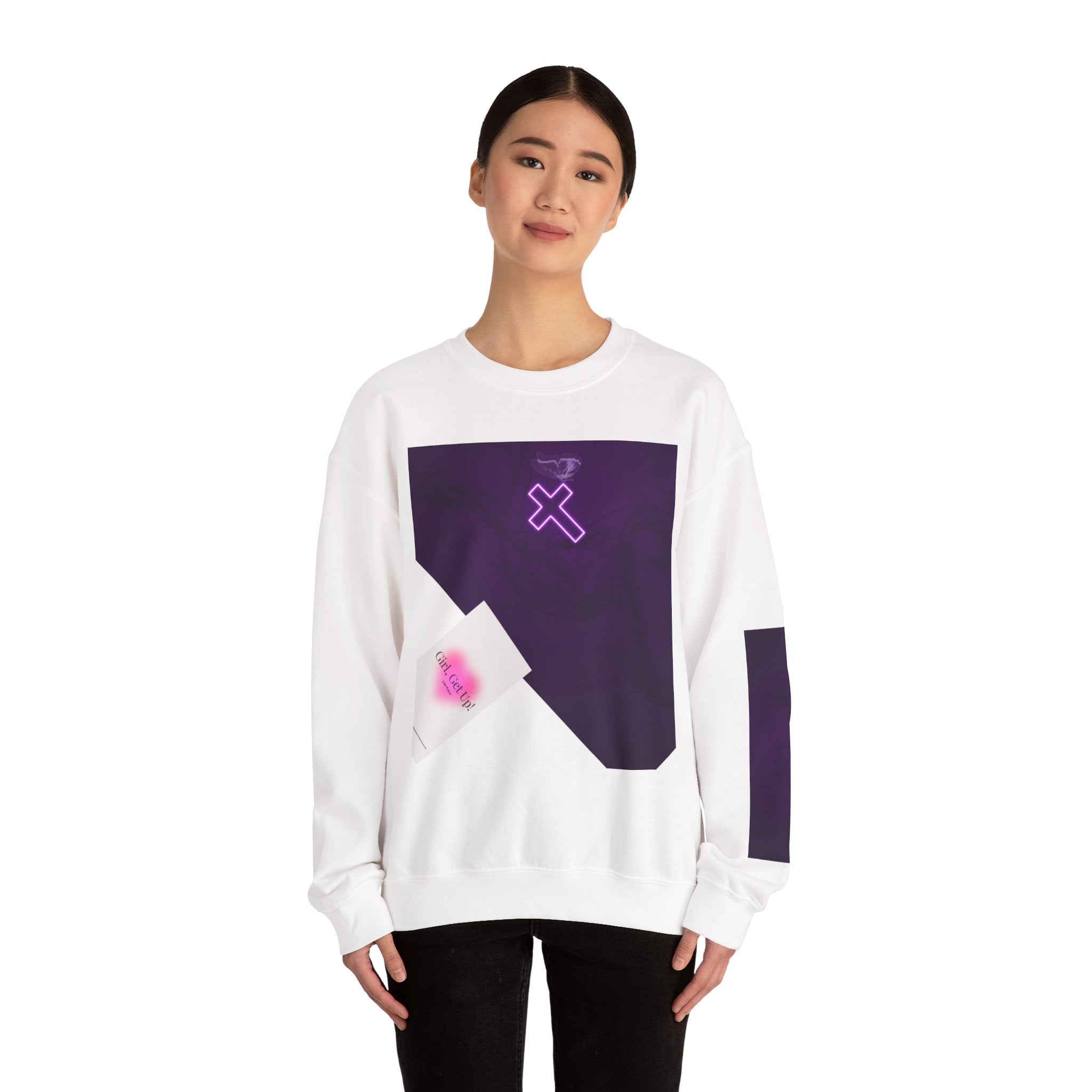"Neon Cross" Faith Crewneck Sweatshirt — She Glows in the Dark |Tshirt for women