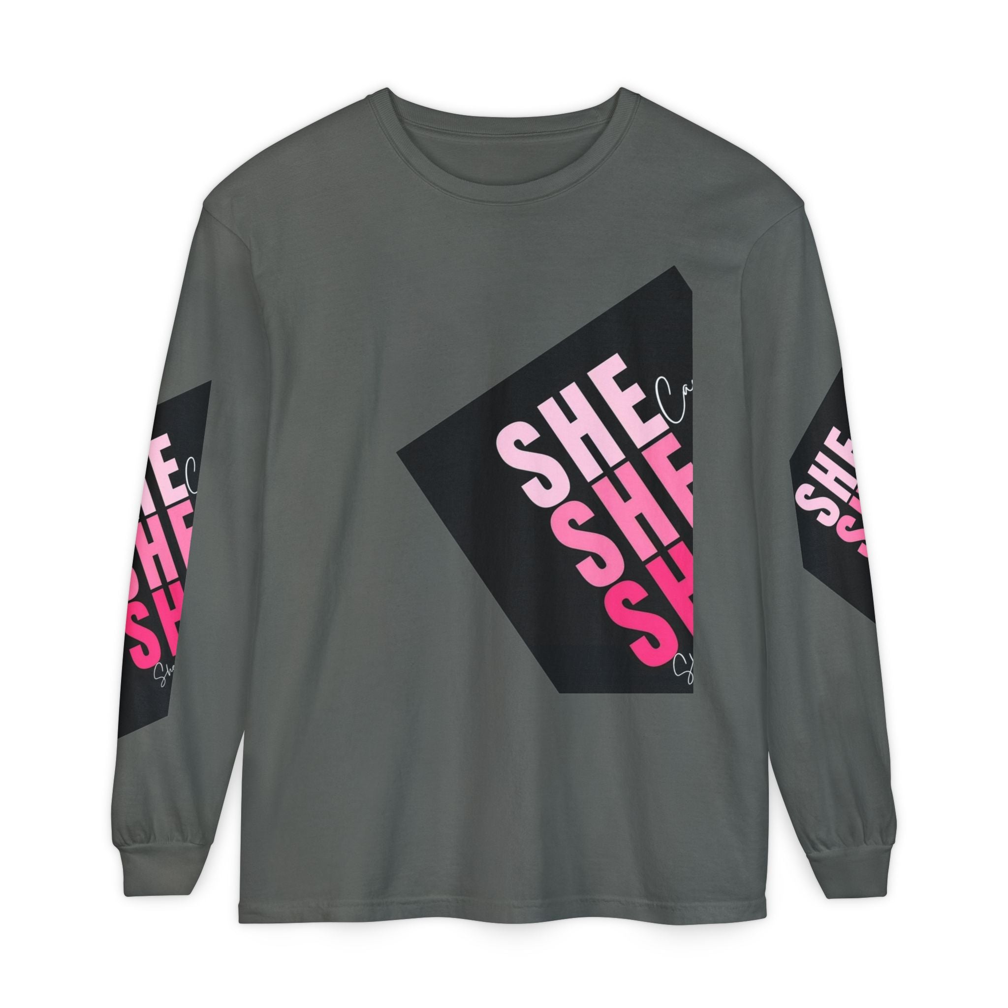 Women Garment-dyed Long Sleeve T-Shirt
