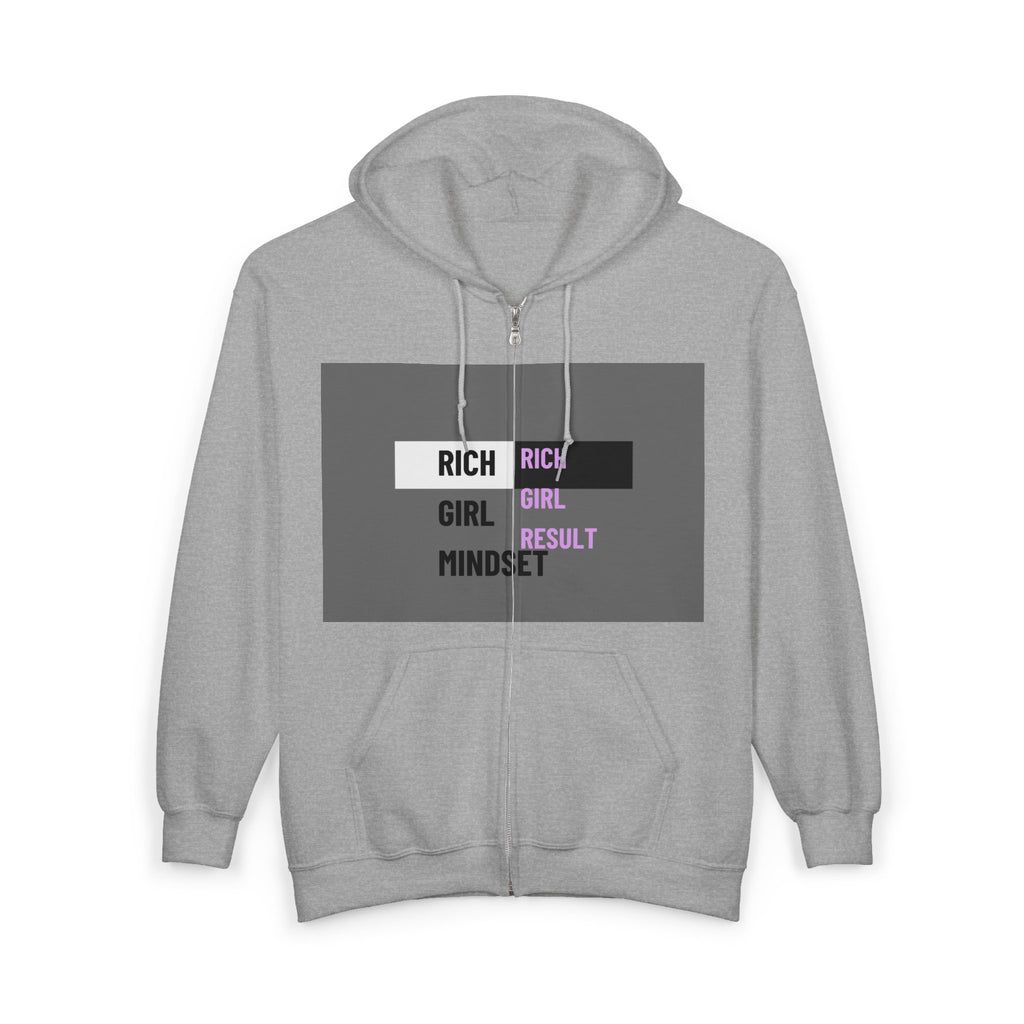Women Heavy Blend™ Full Zip Hooded Sweatshirt |"Rich Girl Mindset" hoodie |Hoodies with Zip for women