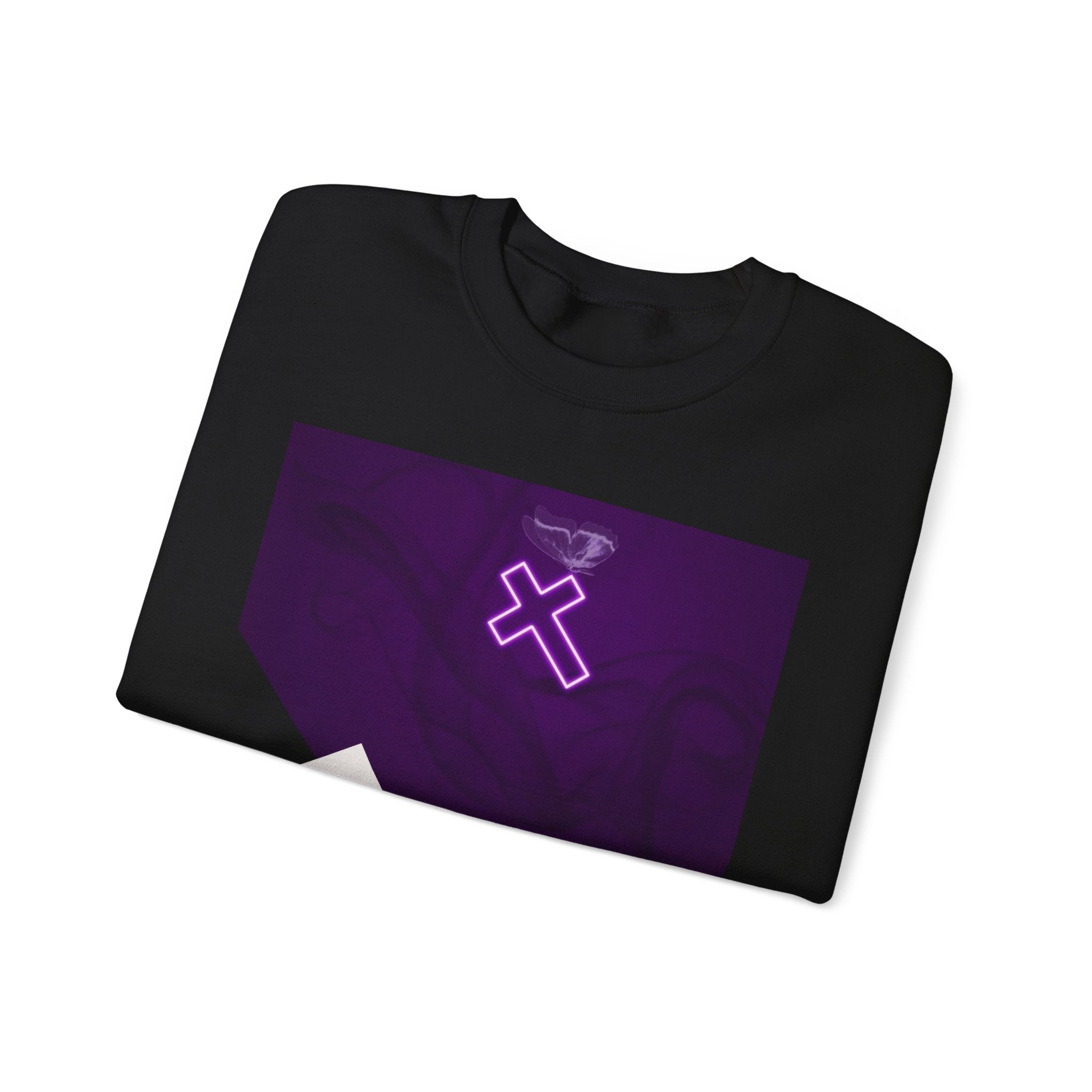 "Neon Cross" Faith Crewneck Sweatshirt — She Glows in the Dark |Tshirt for women