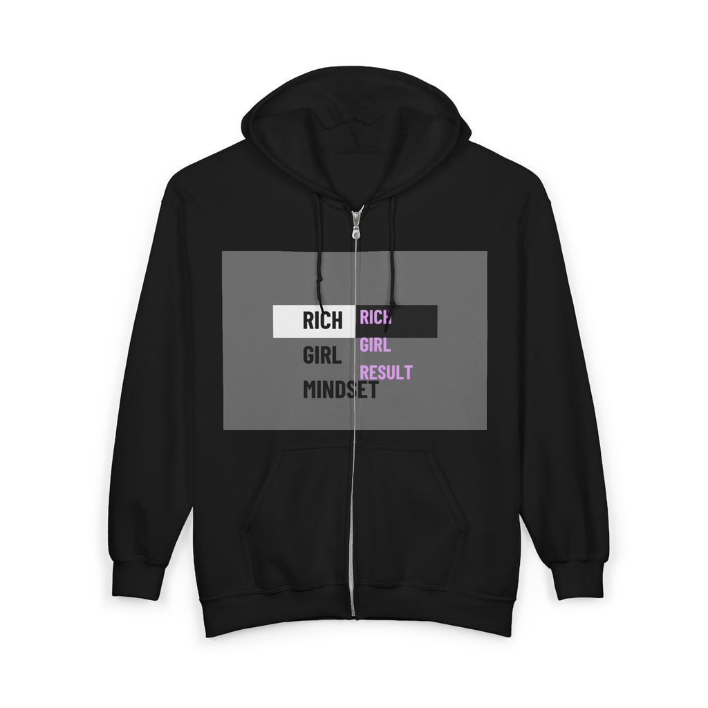 Women Heavy Blend™ Full Zip Hooded Sweatshirt |"Rich Girl Mindset" hoodie |Hoodies with Zip for women