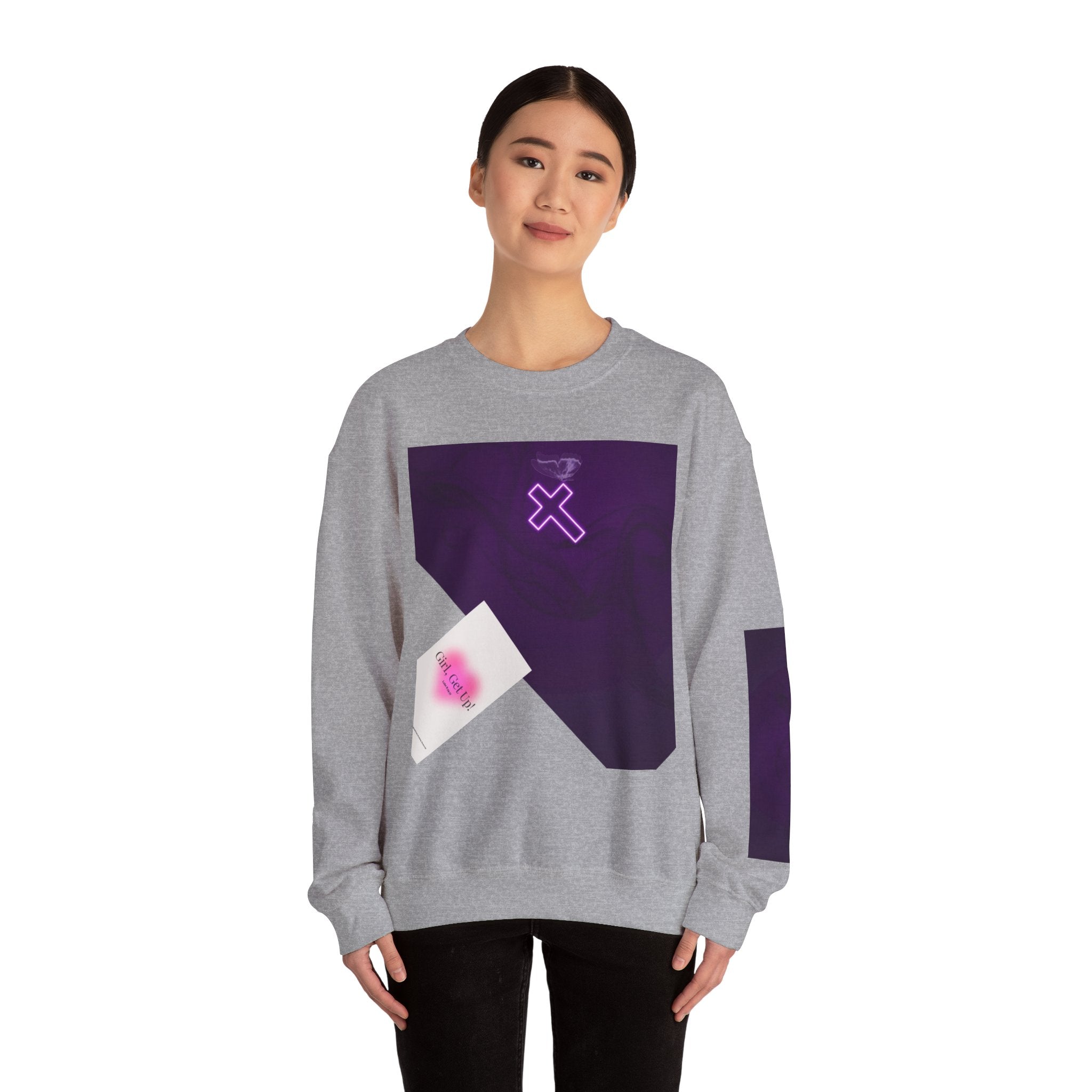 "Neon Cross" Faith Crewneck Sweatshirt — She Glows in the Dark |Tshirt for women