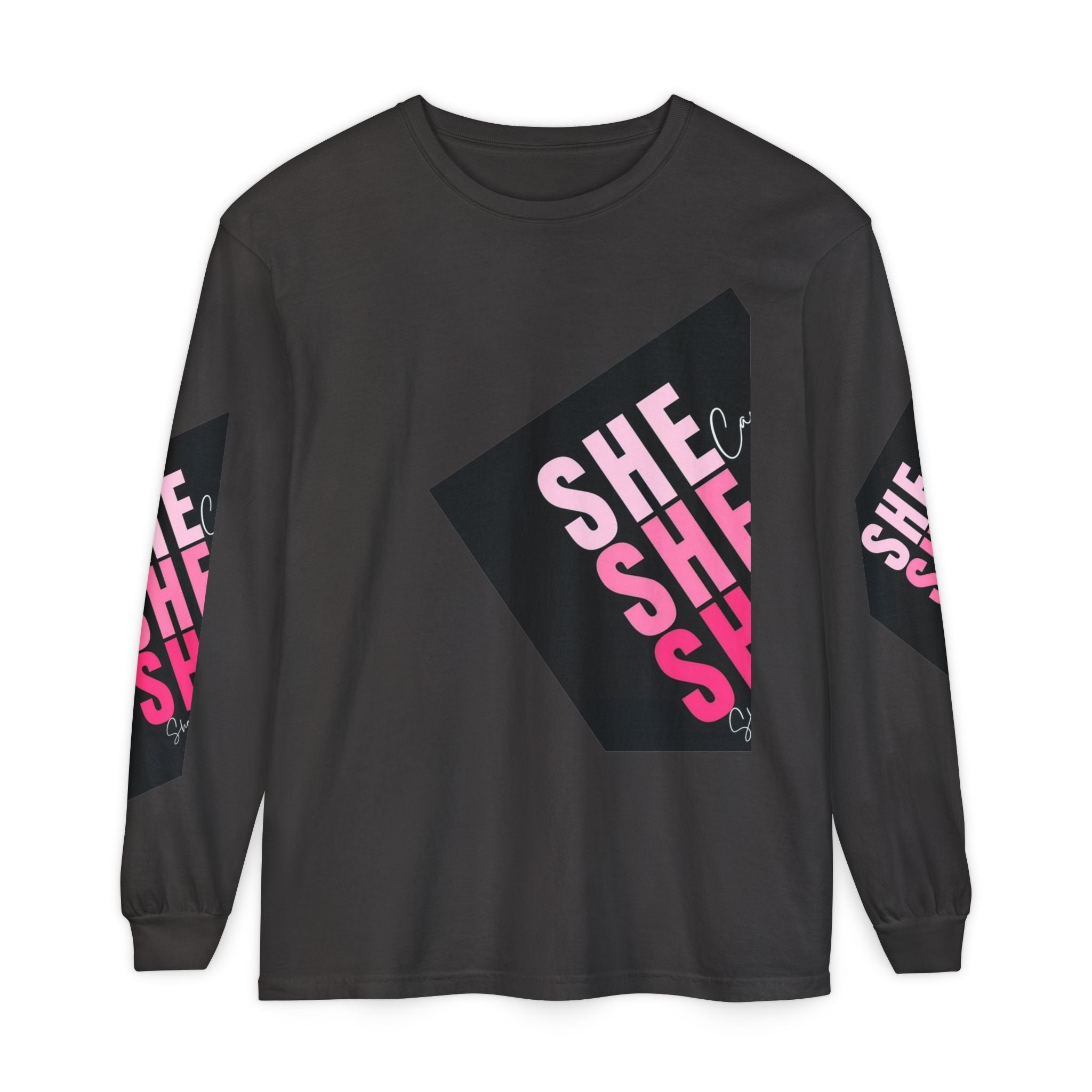Women Garment-dyed Long Sleeve T-Shirt