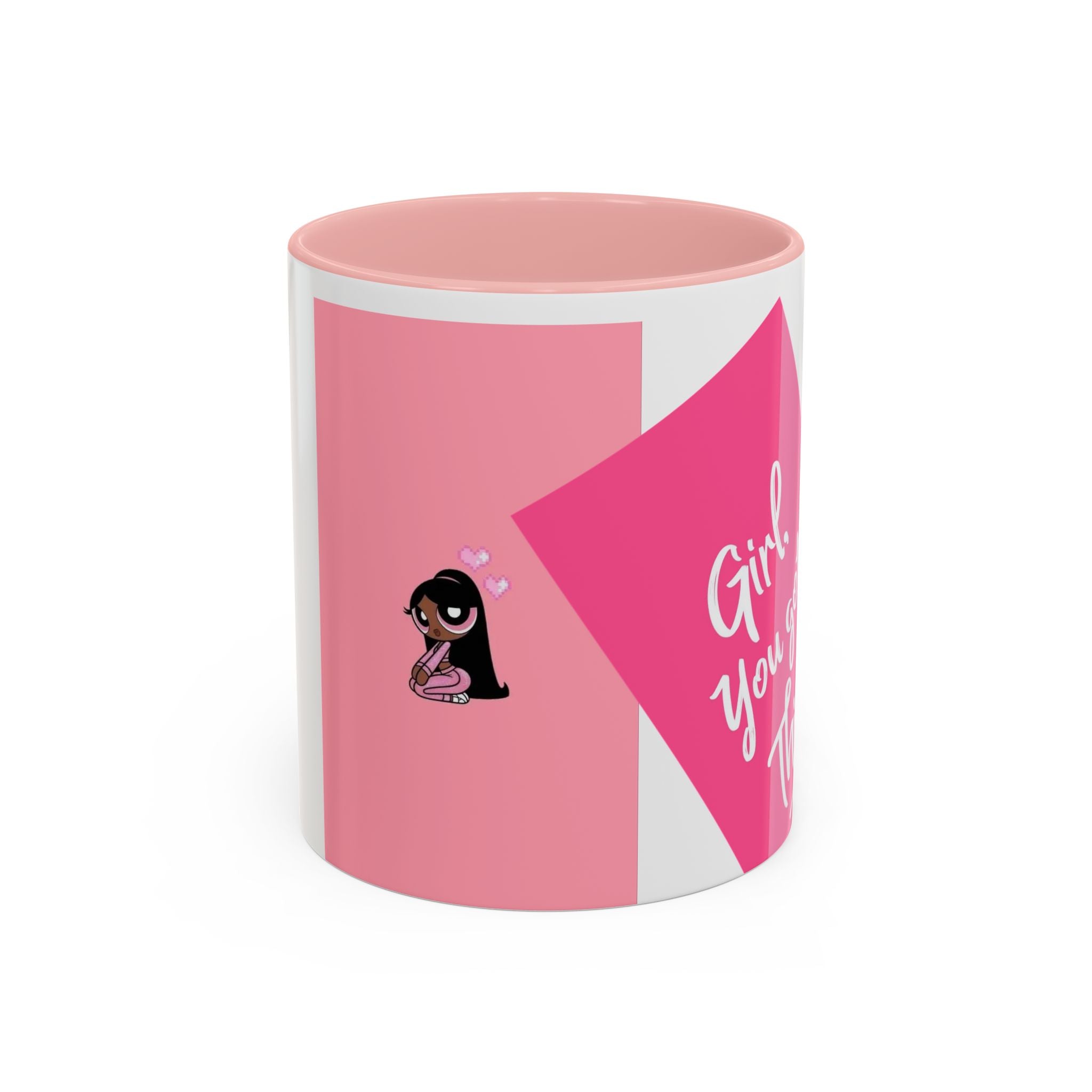 Color Accent Coffee Mug | 11oz & 15oz | Black Navy Pink | Dishwasher Safe