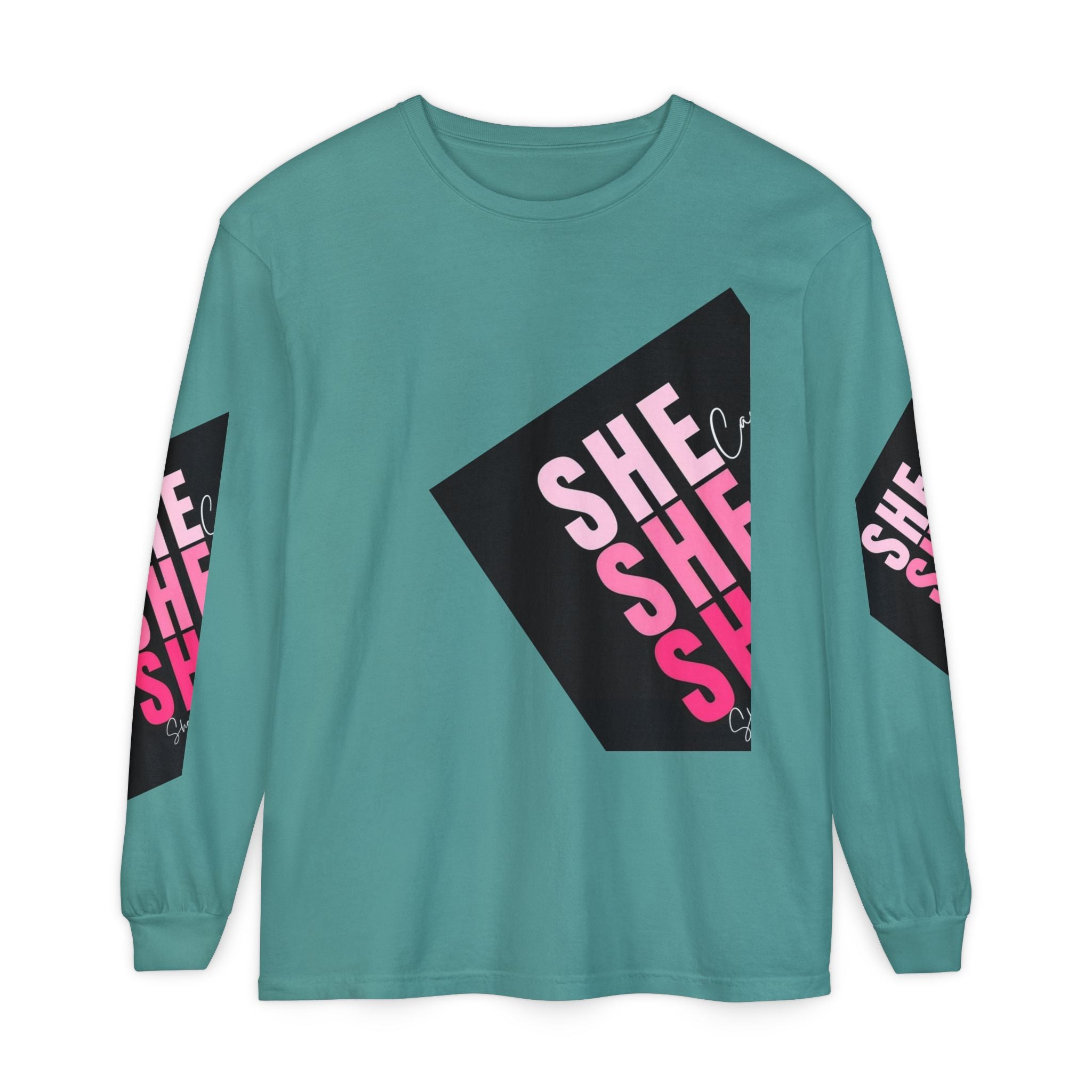 Women Garment-dyed Long Sleeve T-Shirt