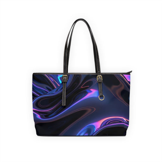 PU leather shoulder bag black stylish handbag