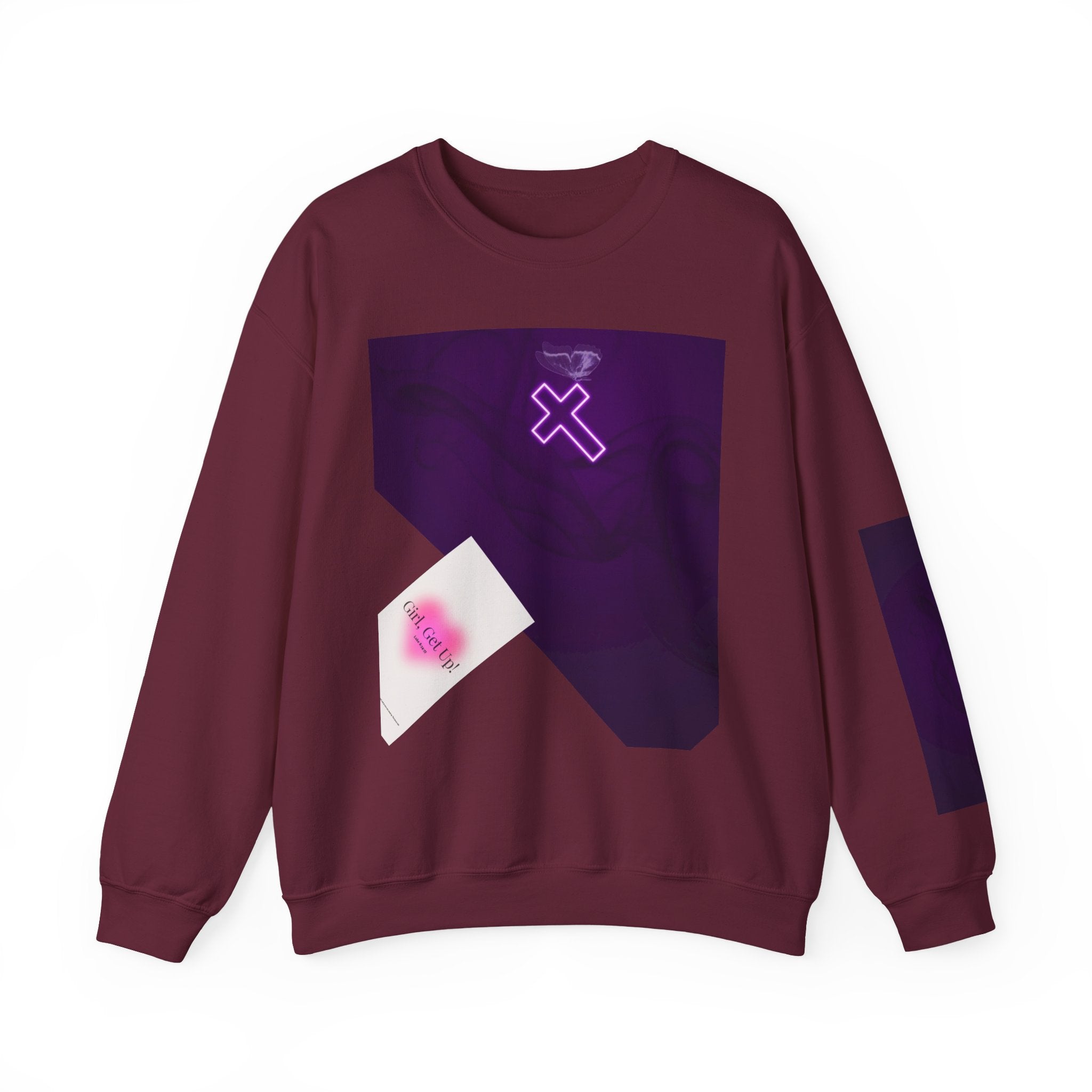 "Neon Cross" Faith Crewneck Sweatshirt — She Glows in the Dark |Tshirt for women