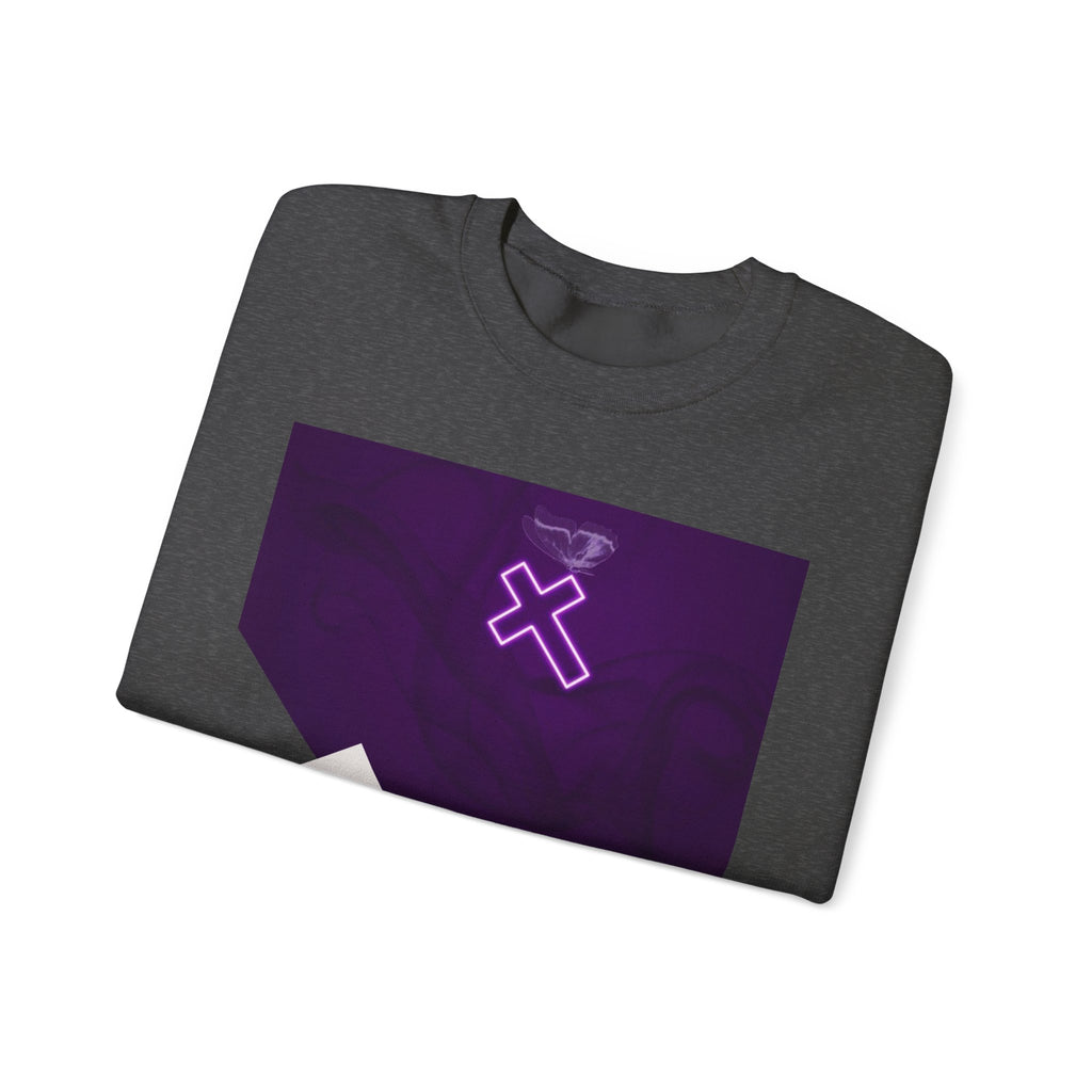 "Neon Cross" Faith Crewneck Sweatshirt — She Glows in the Dark |Tshirt for women