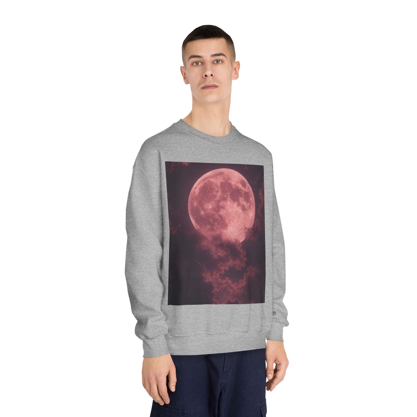 Hoodie + Bag Moon Bundle stylish outfit setUnisex DryBlend Crewneck Sweatshirt comfortable outfit