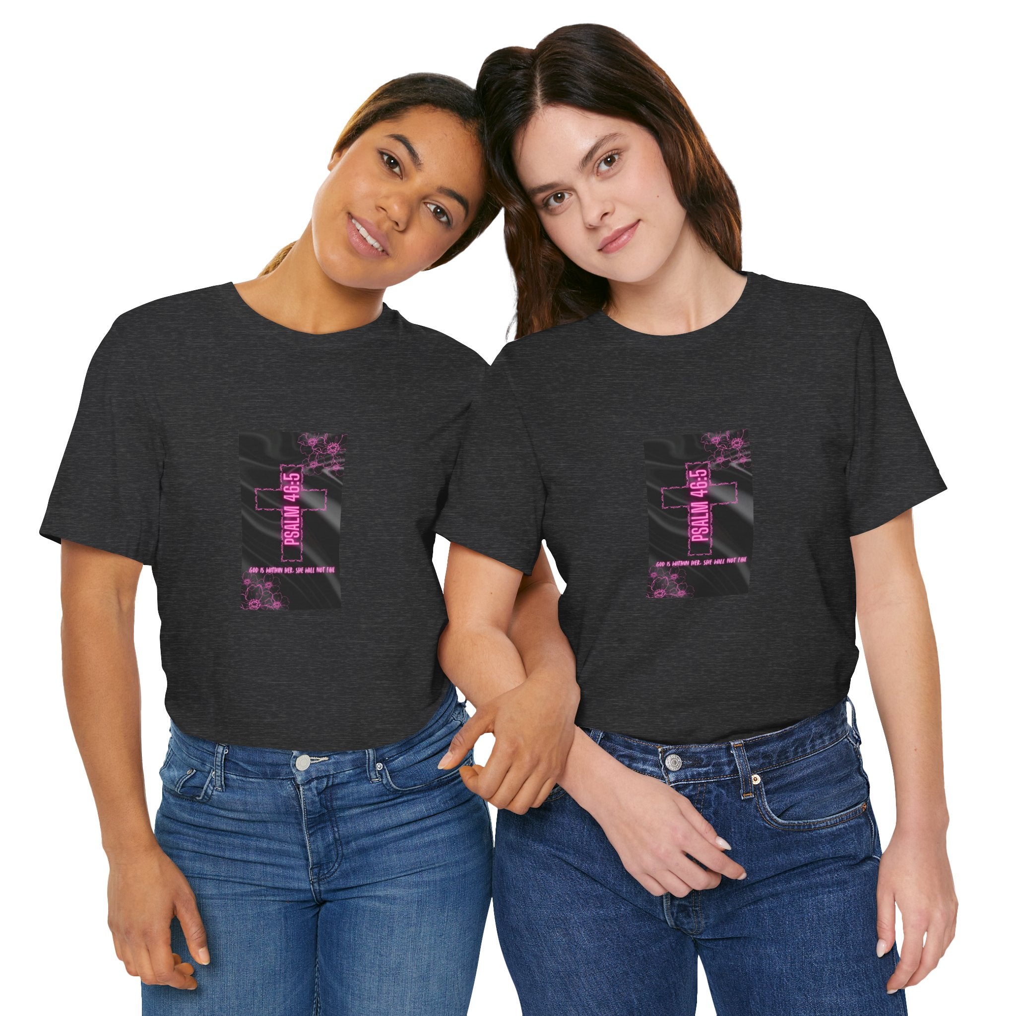 Women's Psalm 46:5 Tee — "God Is Within Her, She Will Not Fal