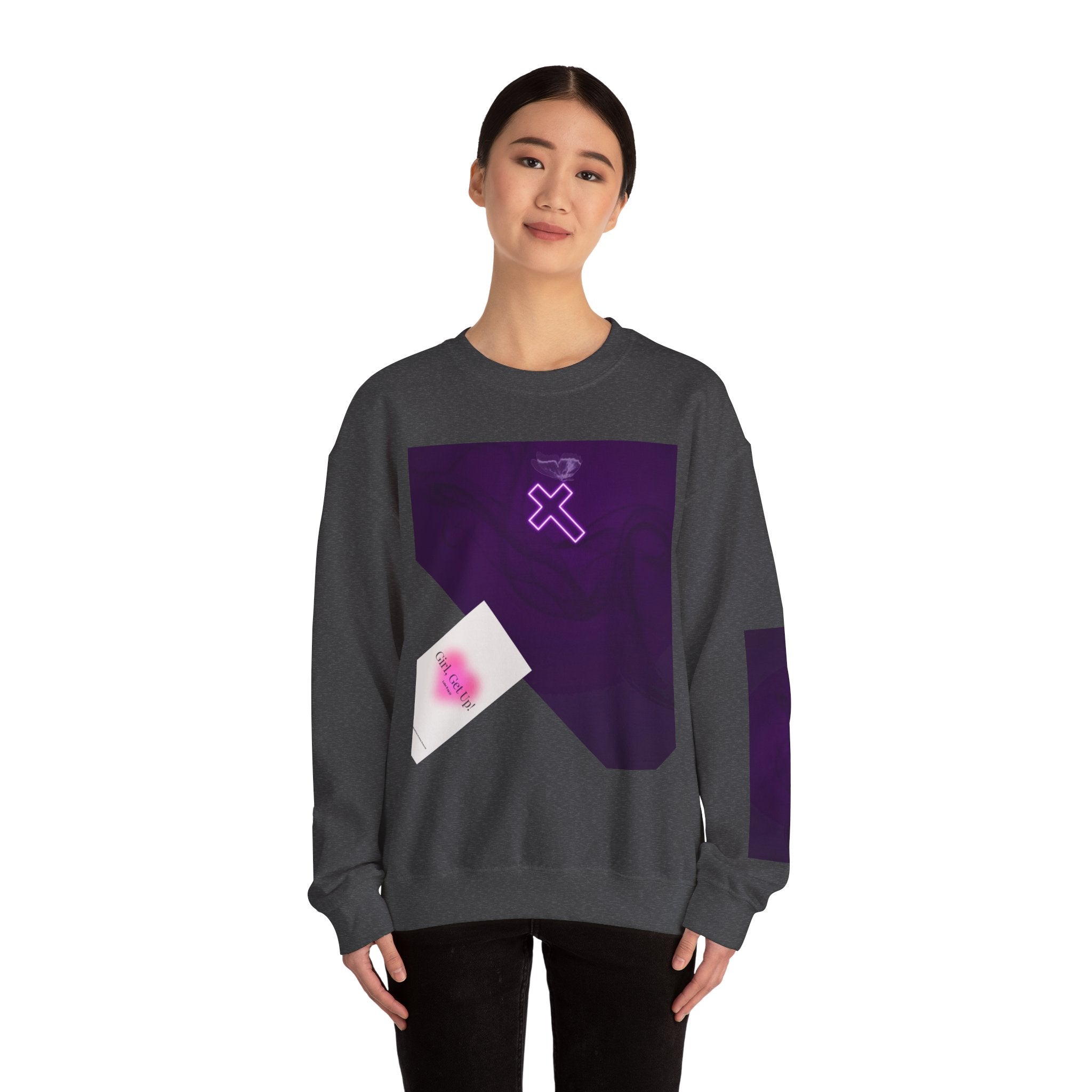 "Neon Cross" Faith Crewneck Sweatshirt — She Glows in the Dark |Tshirt for women