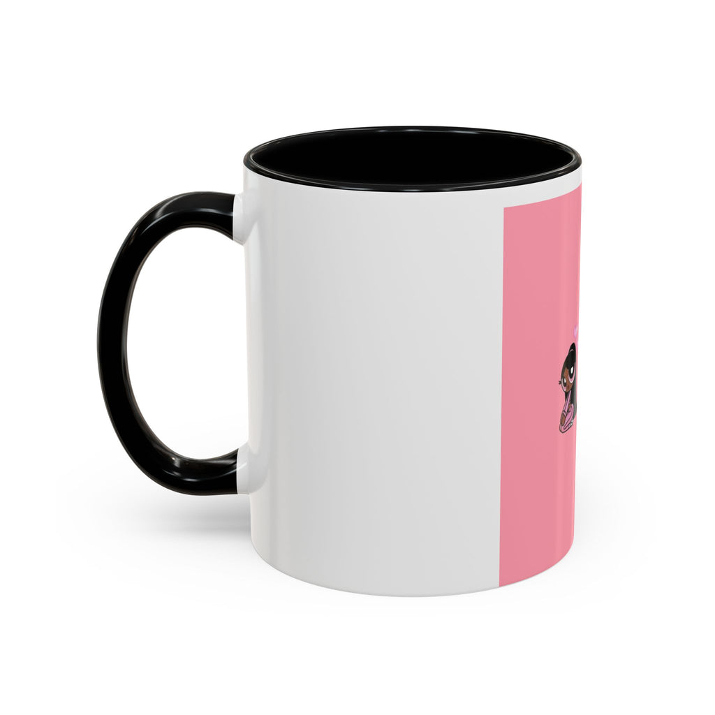 Color Accent Coffee Mug | 11oz & 15oz | Black Navy Pink | Dishwasher Safe