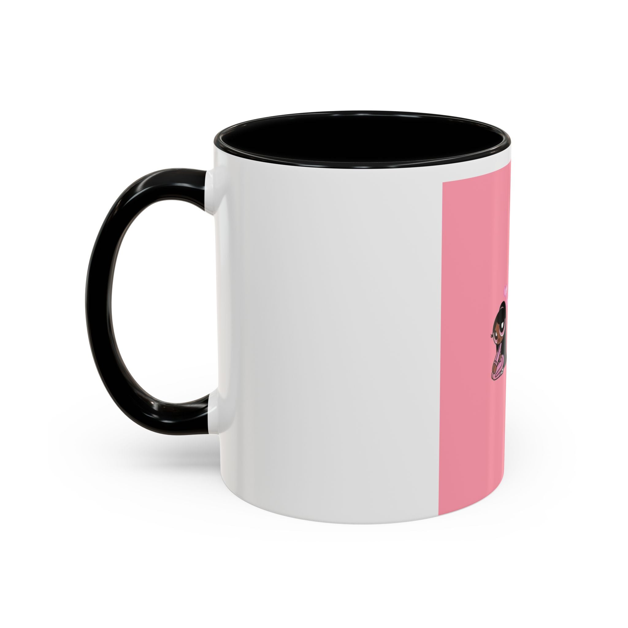 Color Accent Coffee Mug | 11oz & 15oz | Black Navy Pink | Dishwasher Safe