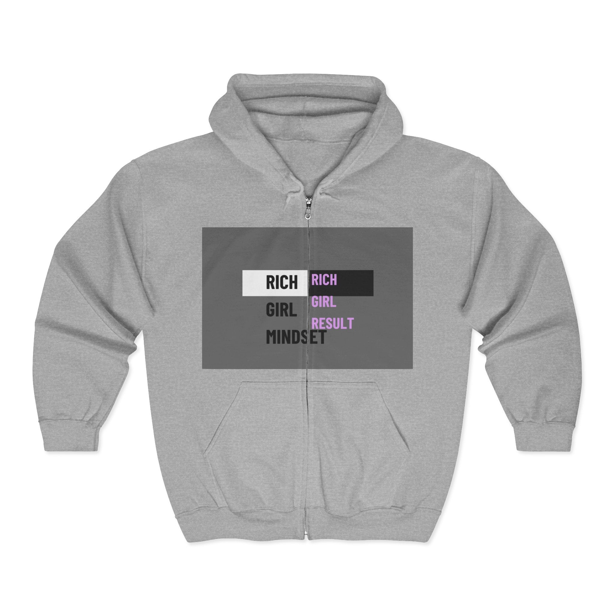 Women Heavy Blend™ Full Zip Hooded Sweatshirt |"Rich Girl Mindset" hoodie |Hoodies with Zip for women