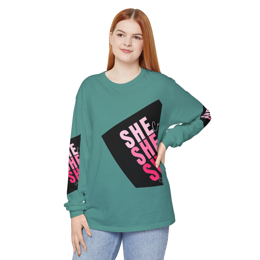Women Garment-dyed Long Sleeve T-Shirt