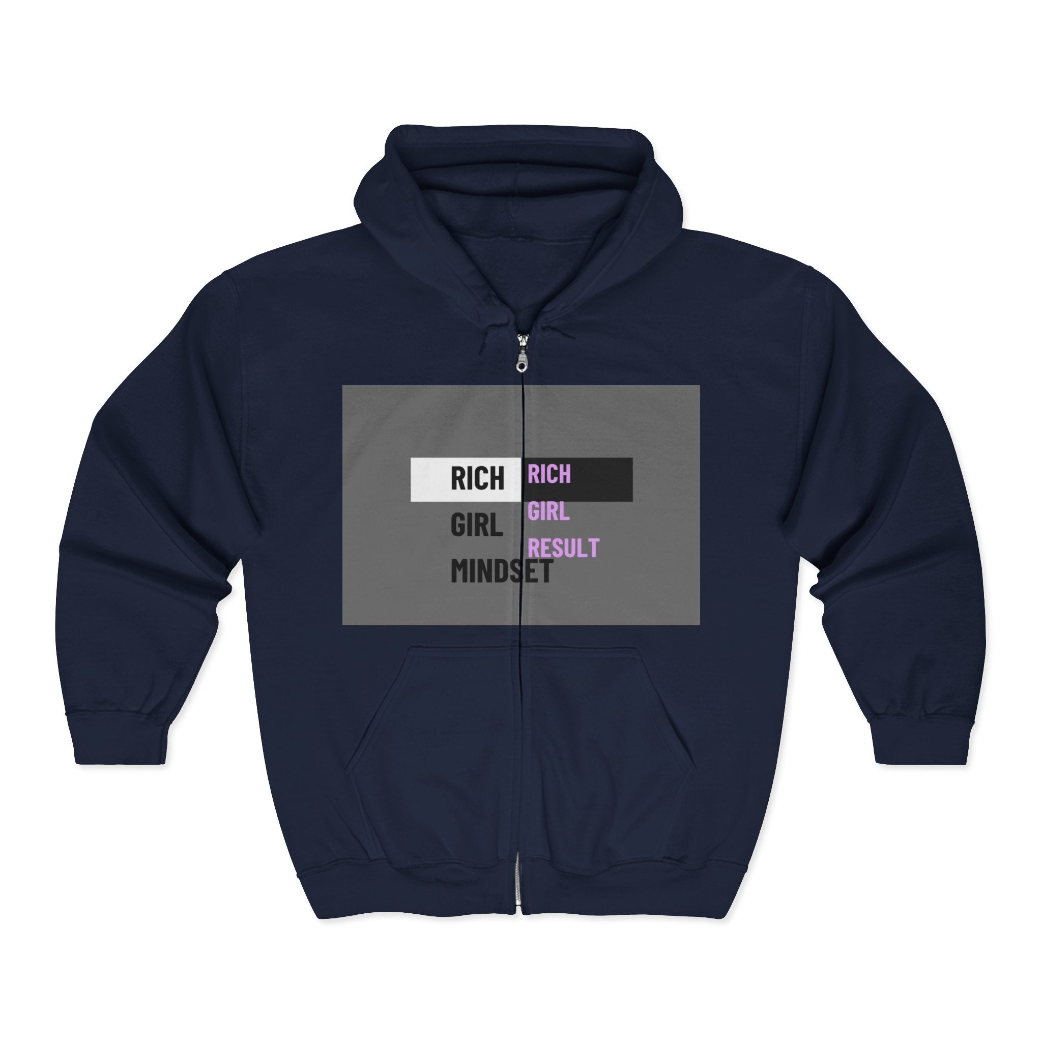 Women Heavy Blend™ Full Zip Hooded Sweatshirt |"Rich Girl Mindset" hoodie |Hoodies with Zip for women