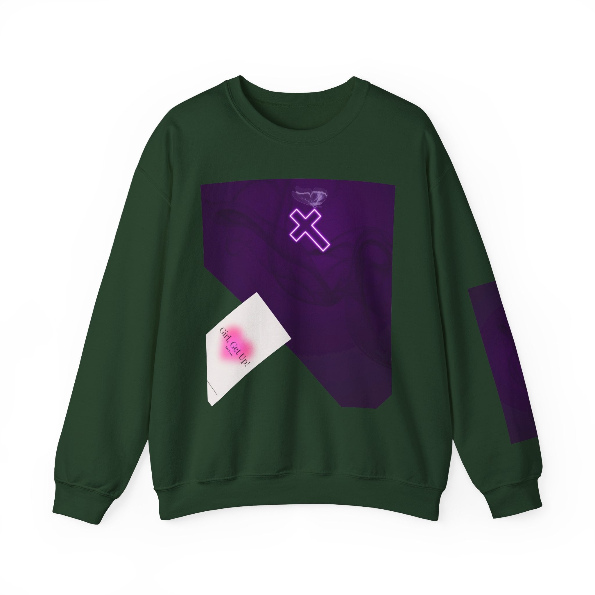 "Neon Cross" Faith Crewneck Sweatshirt — She Glows in the Dark |Tshirt for women