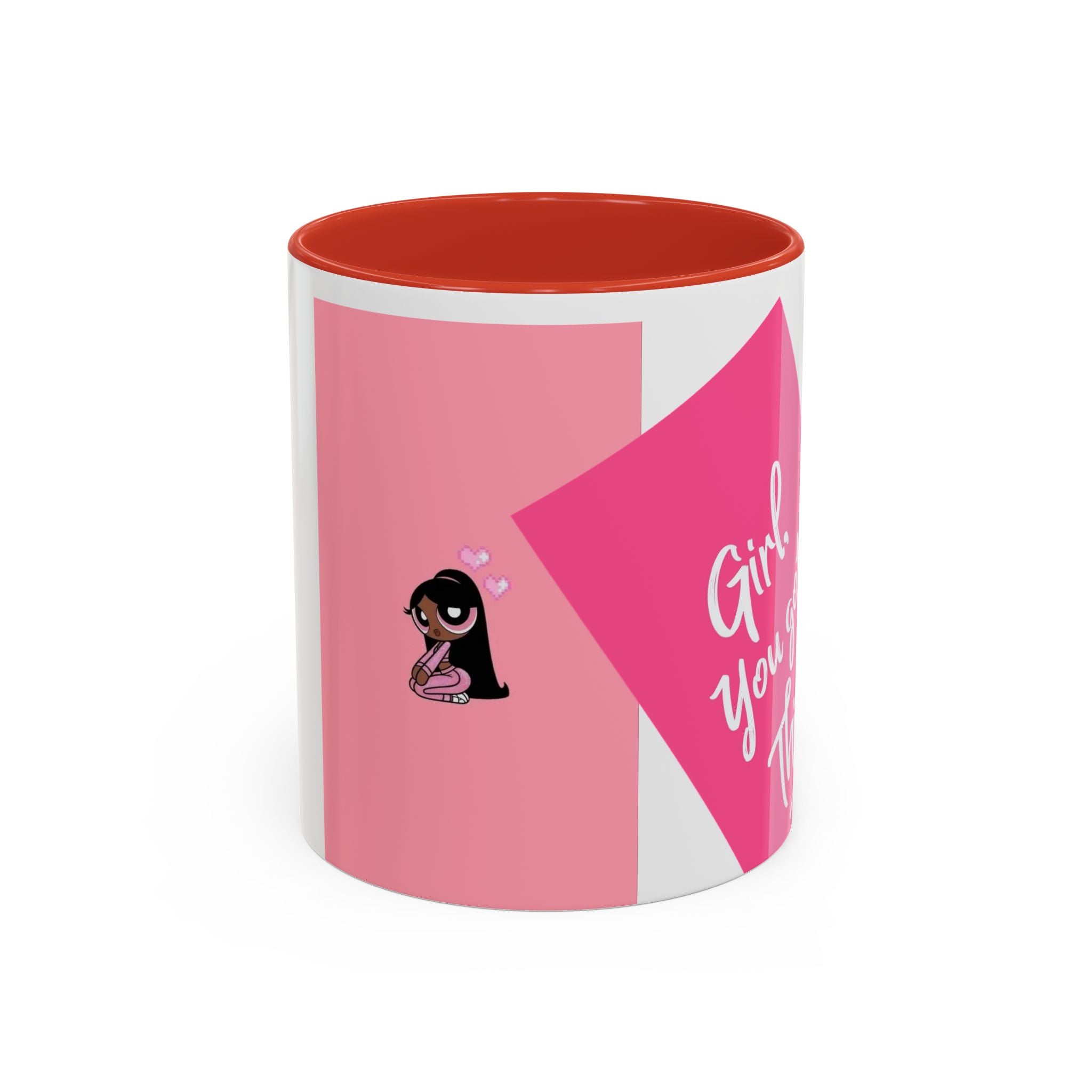 Color Accent Coffee Mug | 11oz & 15oz | Black Navy Pink | Dishwasher Safe