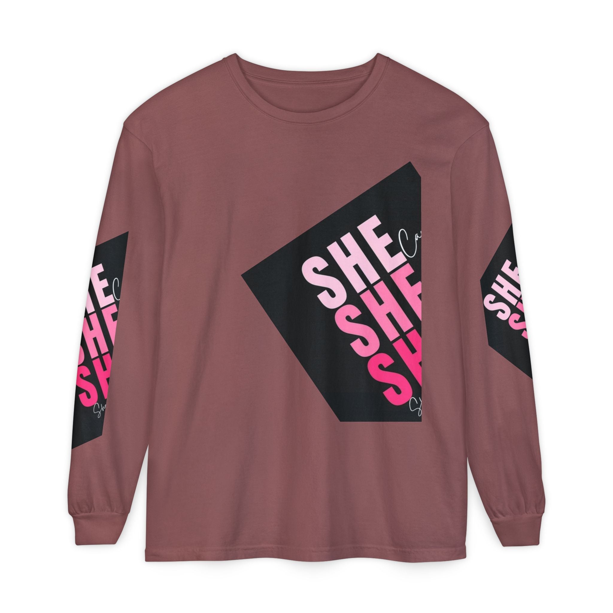Women Garment-dyed Long Sleeve T-Shirt